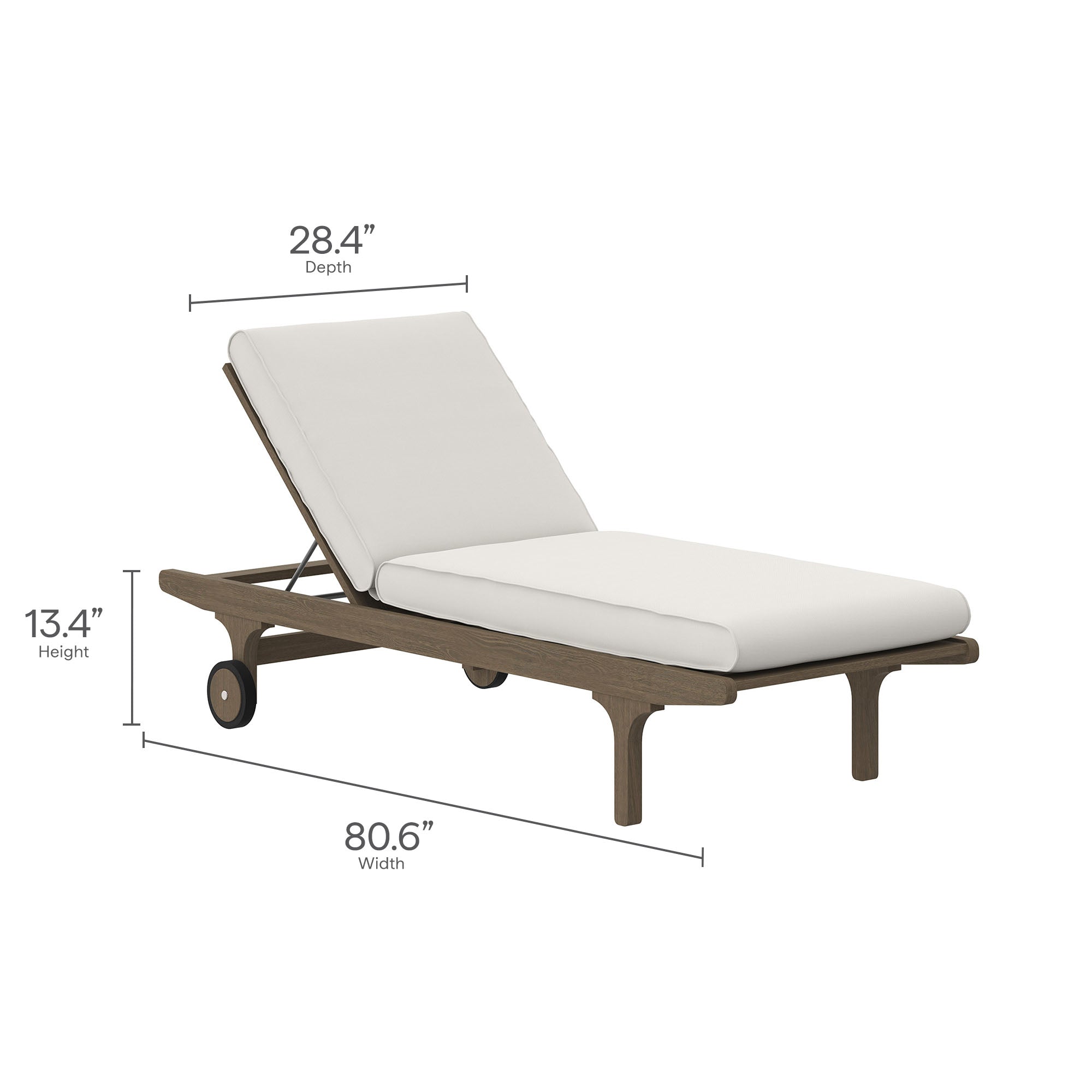 Saratoga Outdoor Patio Teak Chaise Lounge Chair by Modway