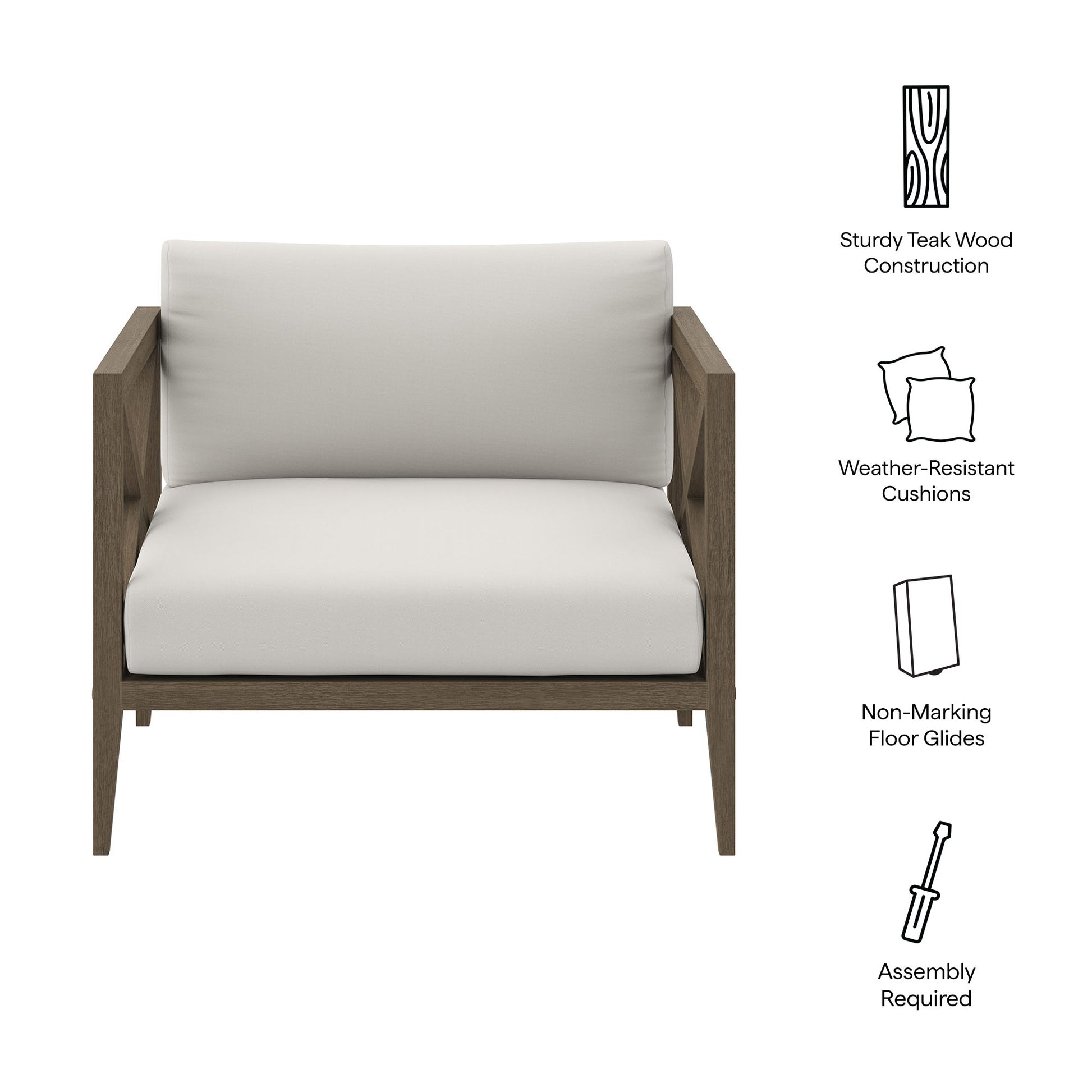 Northlake Outdoor Patio Teak Armchair by Modway - Best Buy Furniture