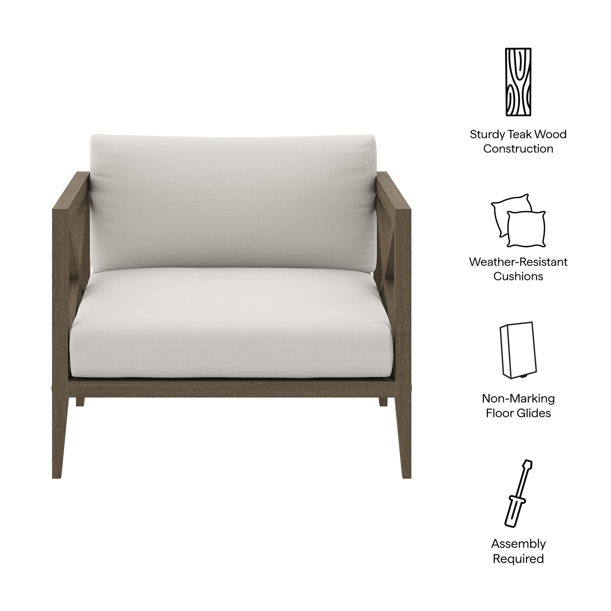 Northlake Outdoor Patio Teak Armchair by Modway - Best Buy Furniture