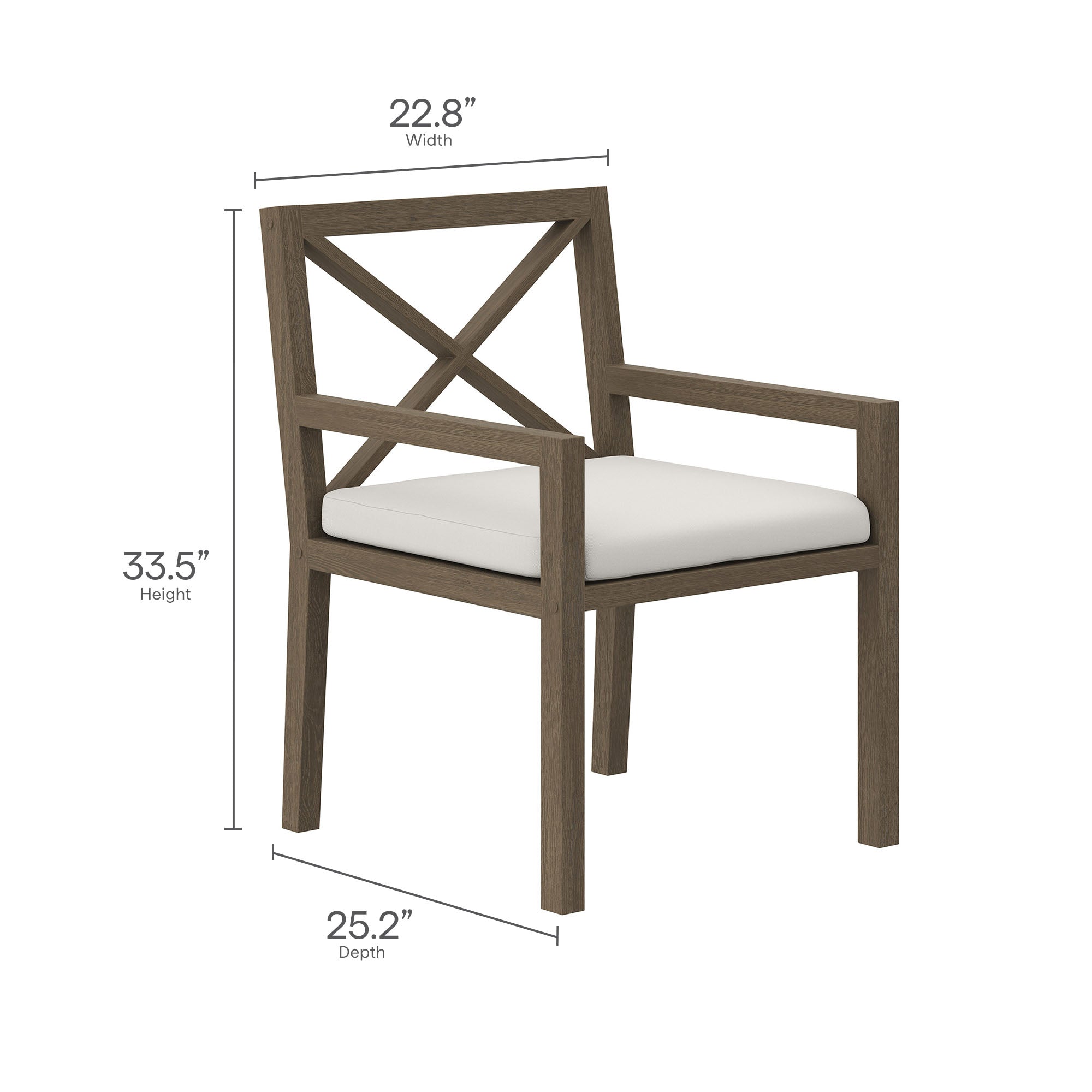 Northlake Outdoor Patio Teak Dining Armchair by Modway