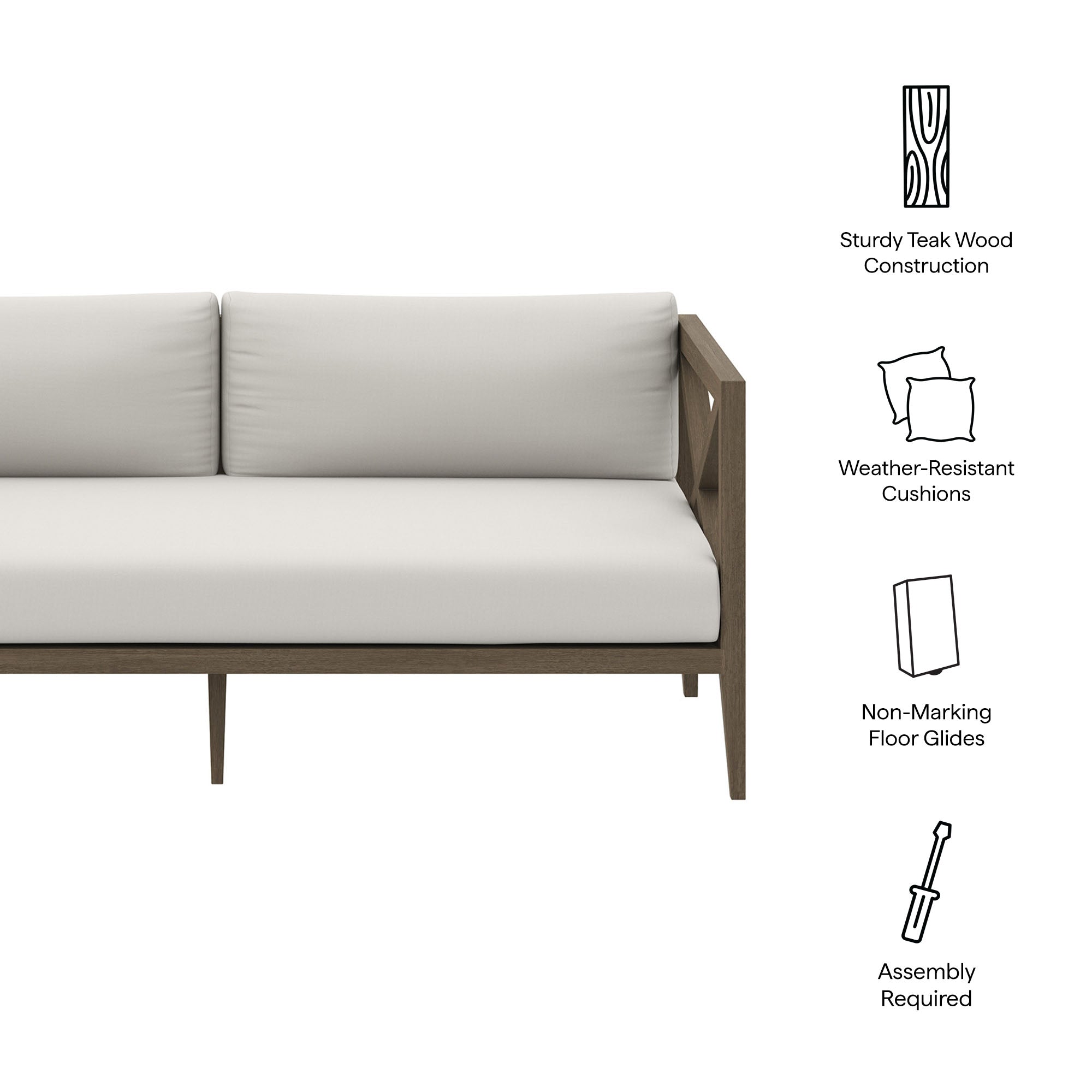 Northlake Outdoor Patio Teak Loveseat by Modway - Best Buy Furniture