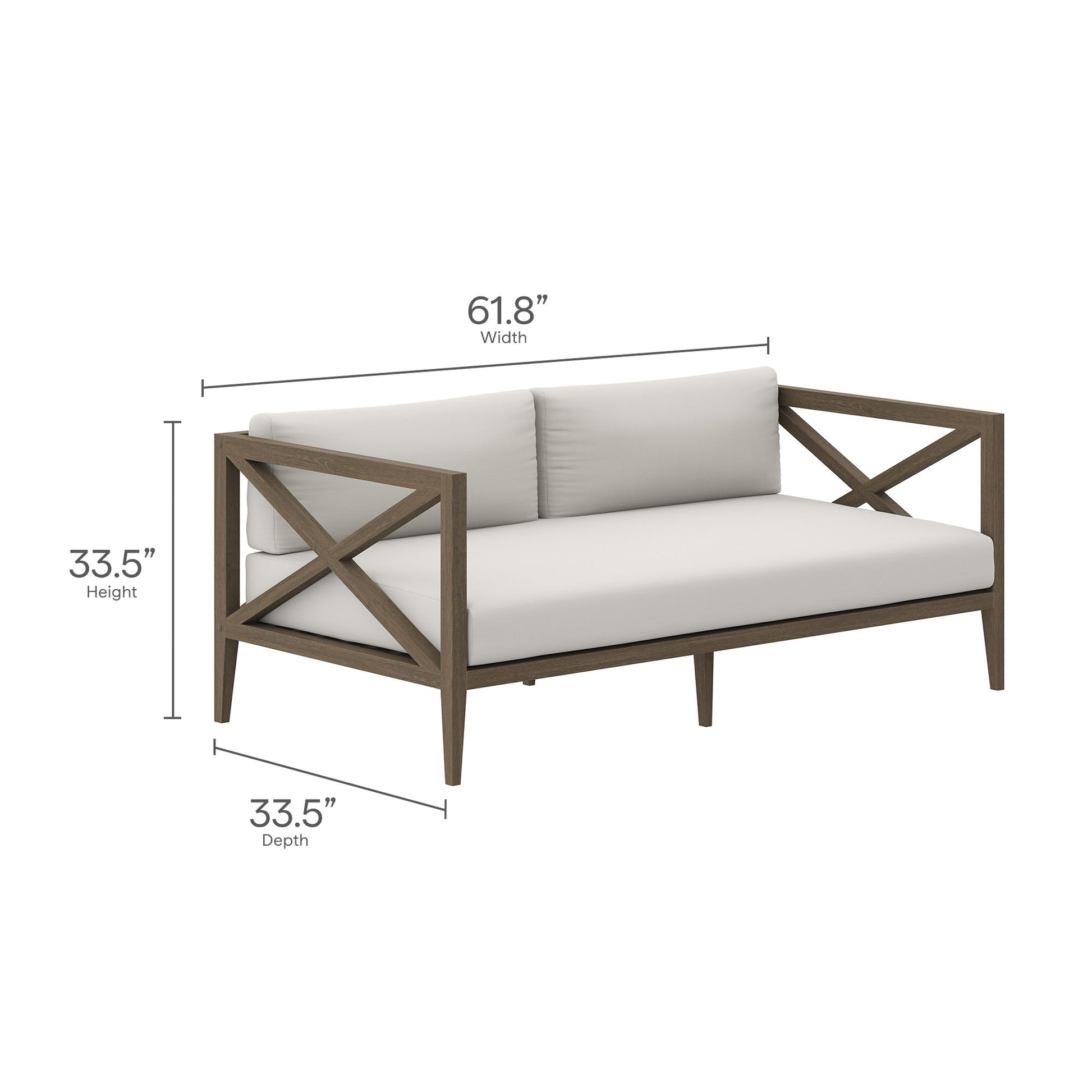 Northlake Outdoor Patio Teak Loveseat by Modway - Best Buy Furniture