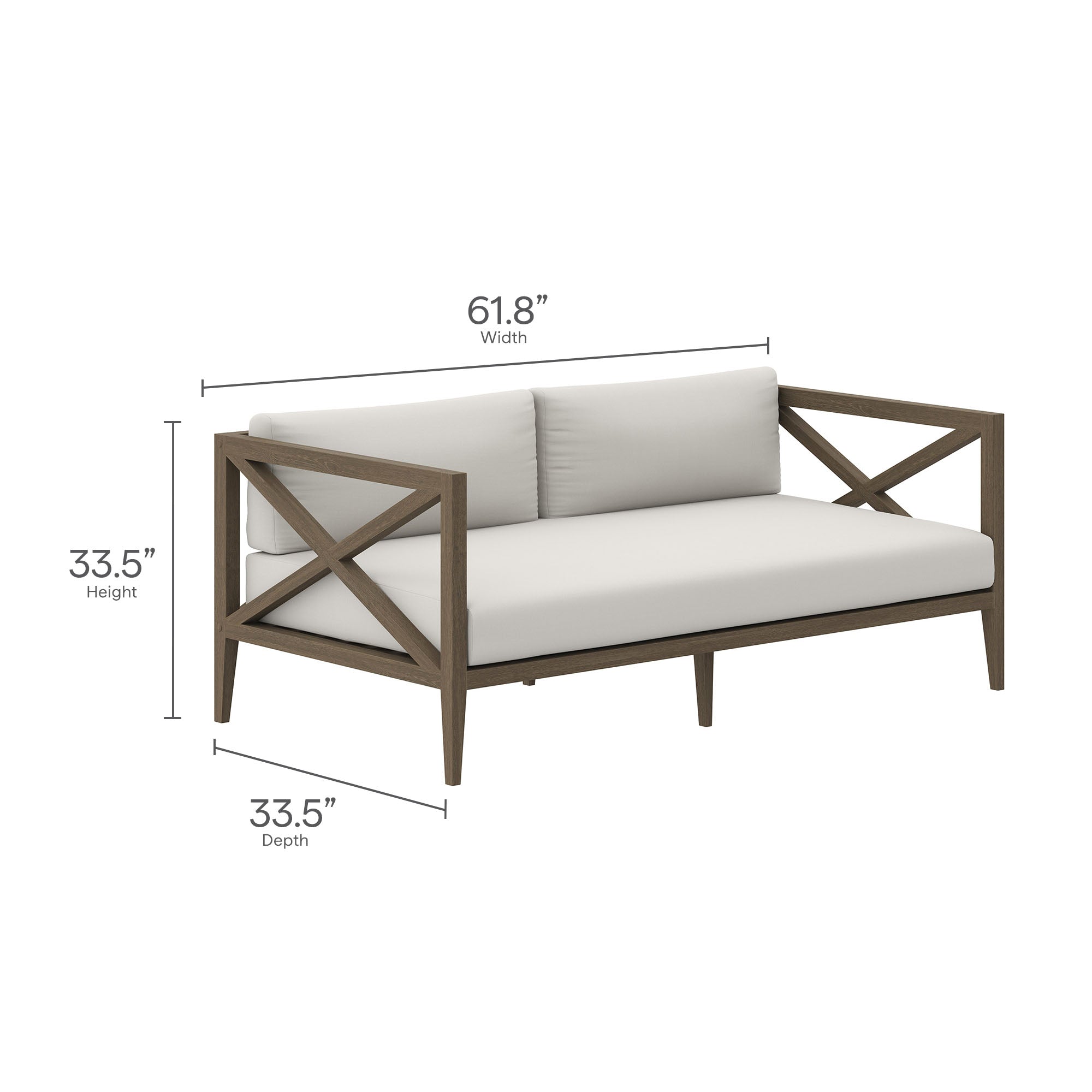 Northlake Outdoor Patio Teak Loveseat by Modway - Best Buy Furniture