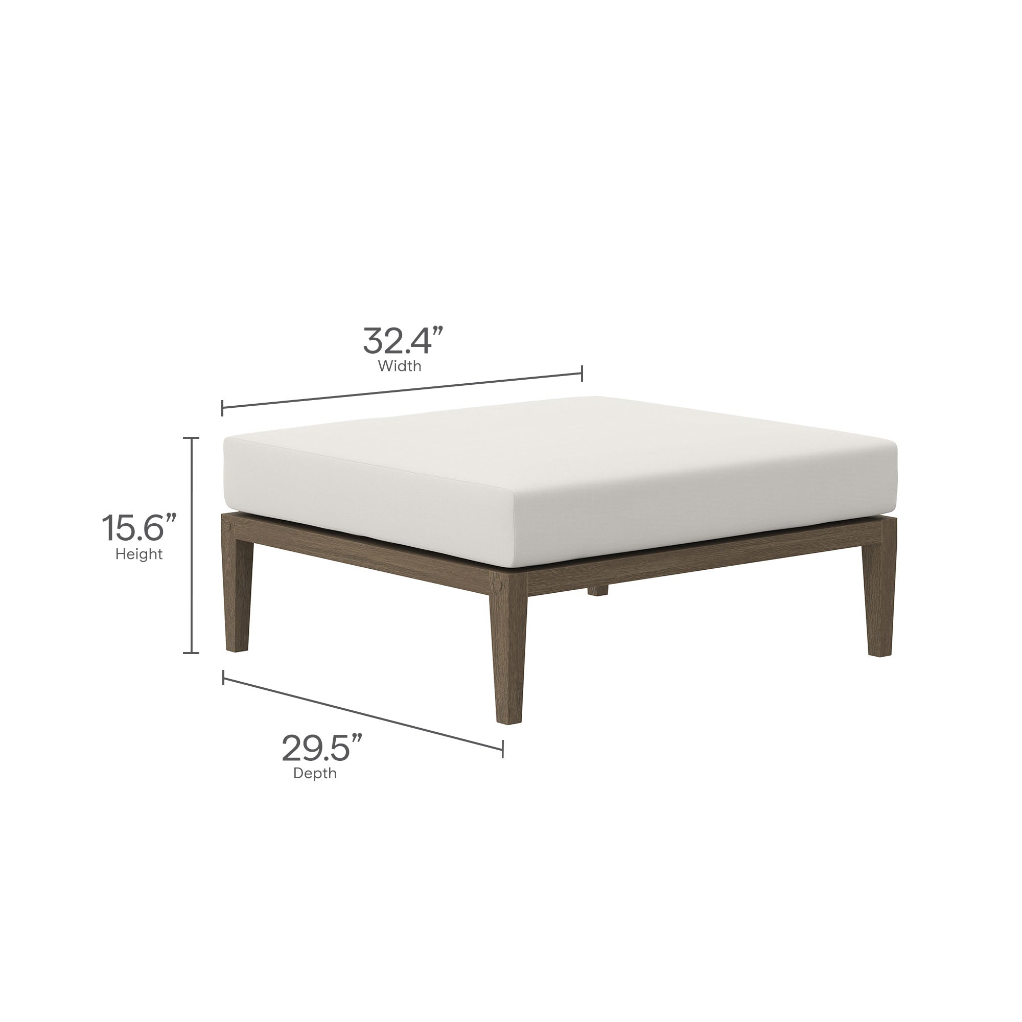 Northlake Outdoor Patio Teak Ottoman by Modway - Best Buy Furniture