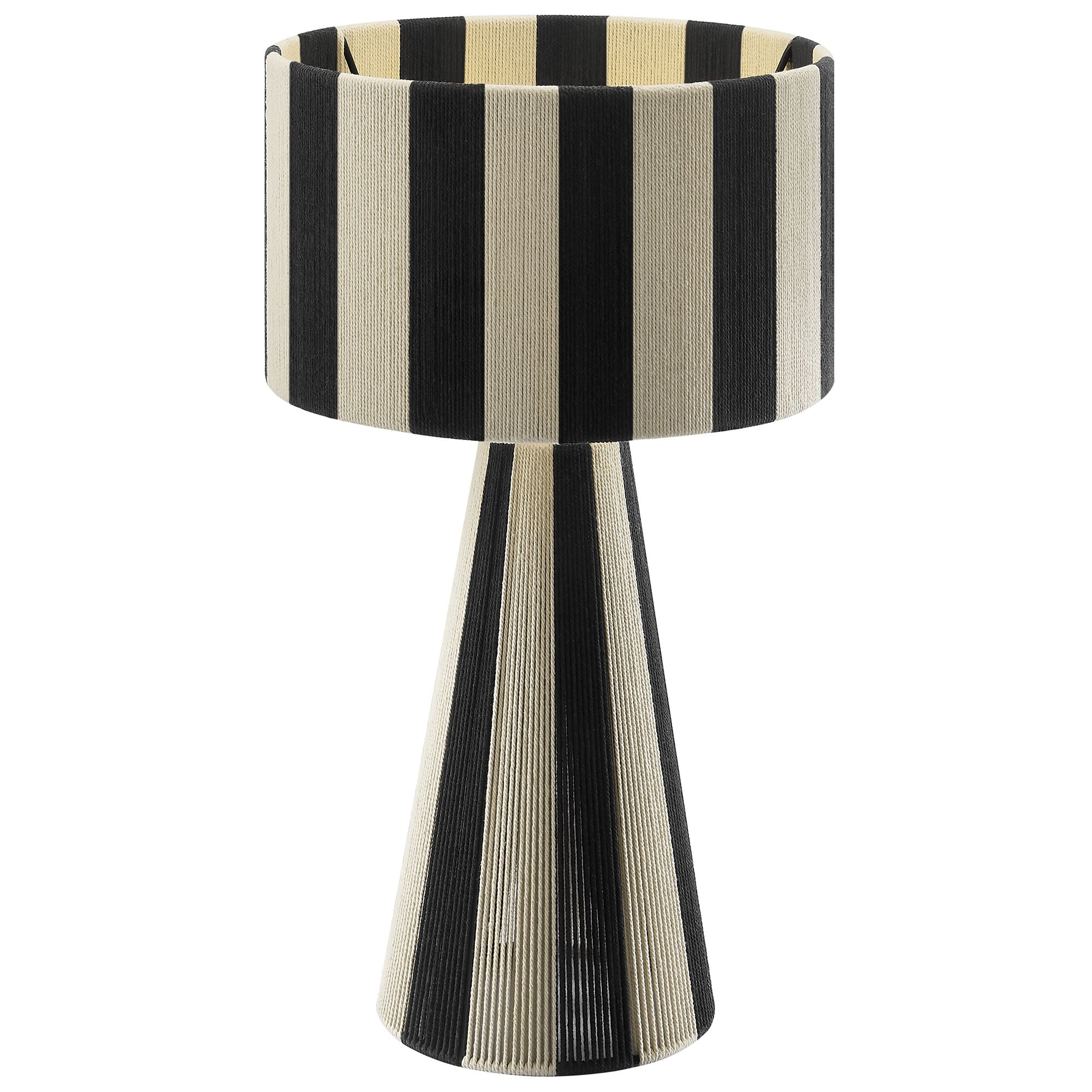 Renae Handwoven Cotton Thread Striped Table Lamp by Modway
