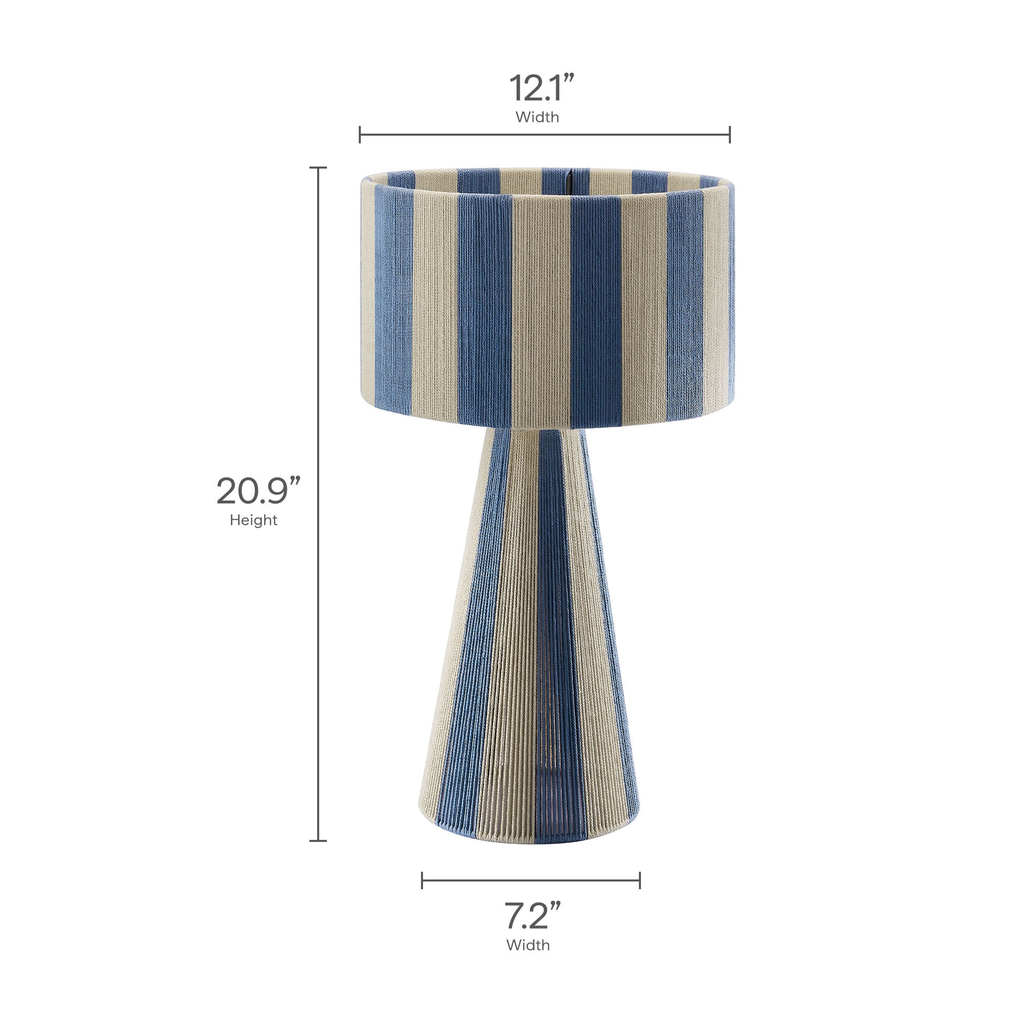 Renae Handwoven Cotton Thread Striped Table Lamp by Modway