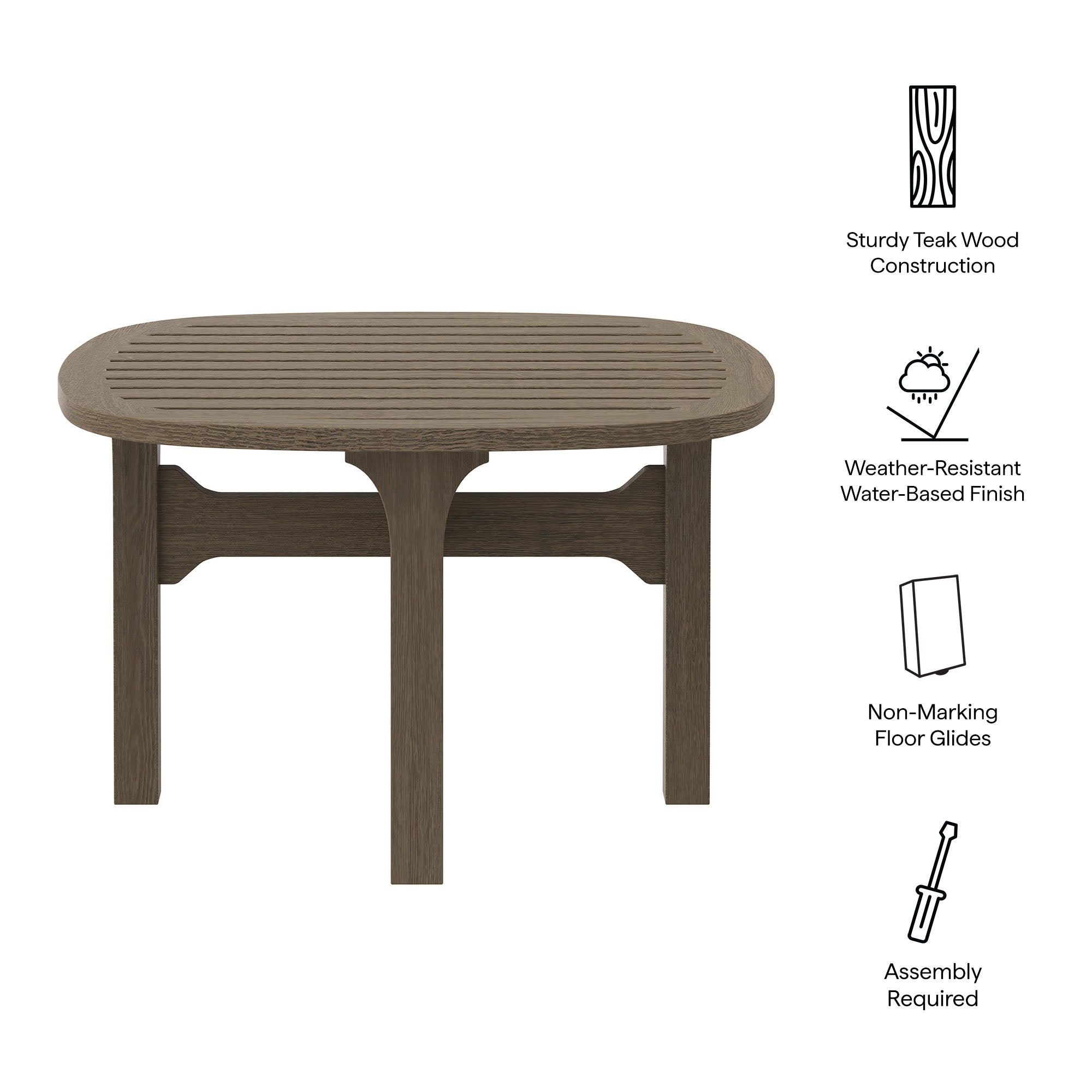 Saratoga Square Outdoor Patio Teak Wood Side Table by Modway