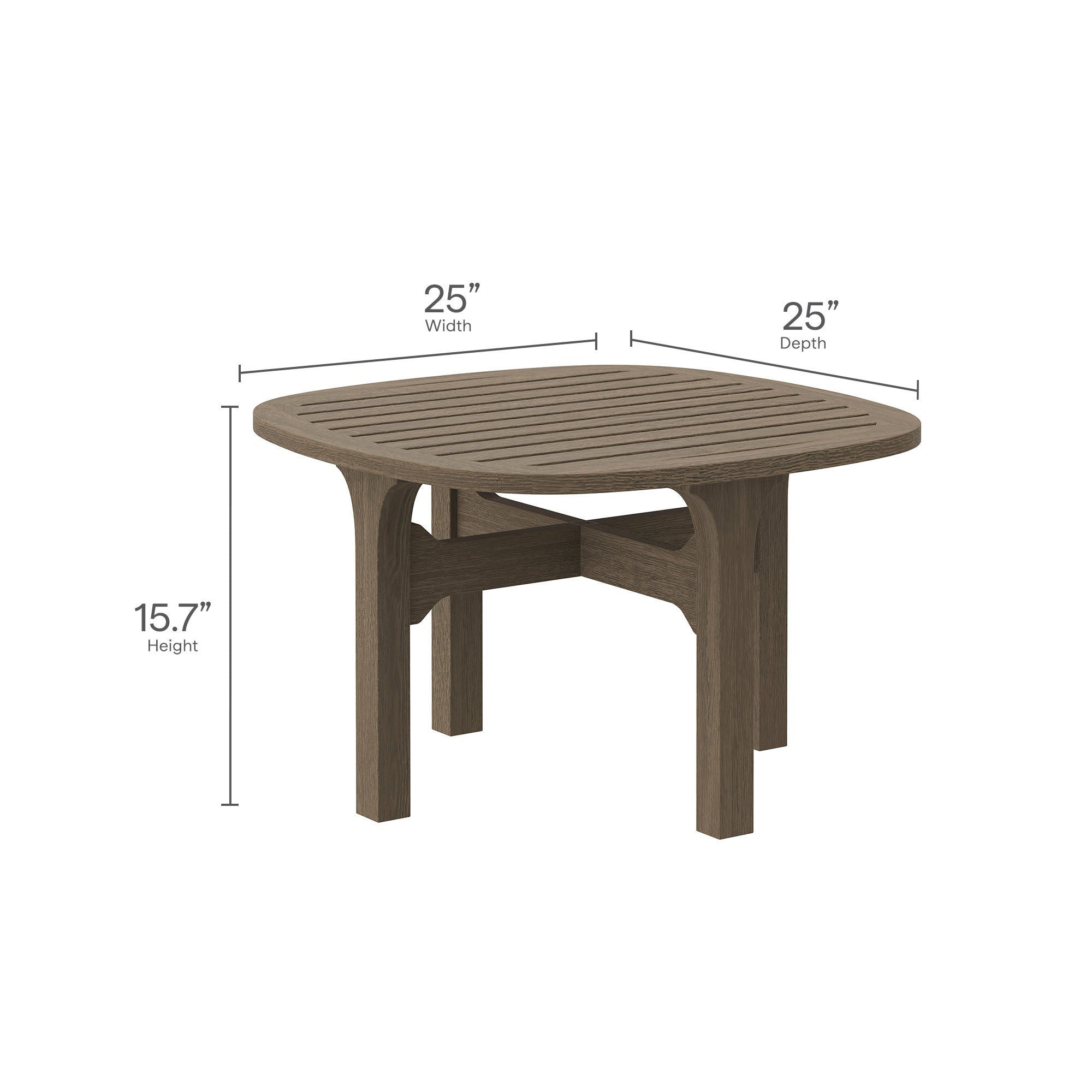 Saratoga Square Outdoor Patio Teak Wood Side Table by Modway