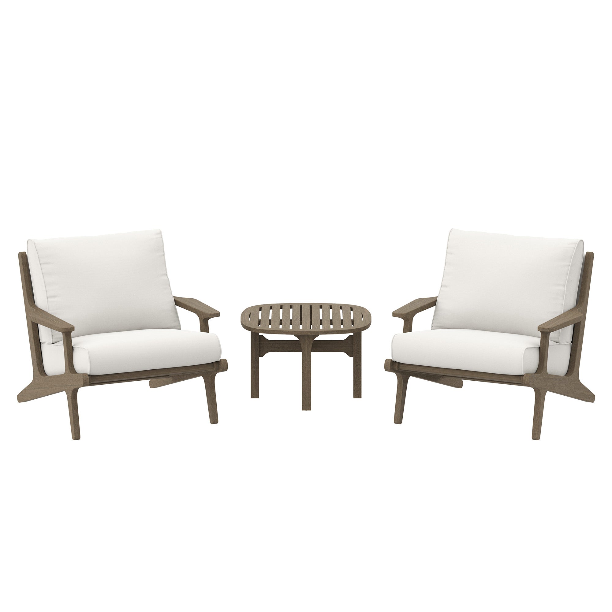 Saratoga 3-Piece Outdoor Patio Teak Wood Furniture Set with Lounge Chairs and Side Table by Modway