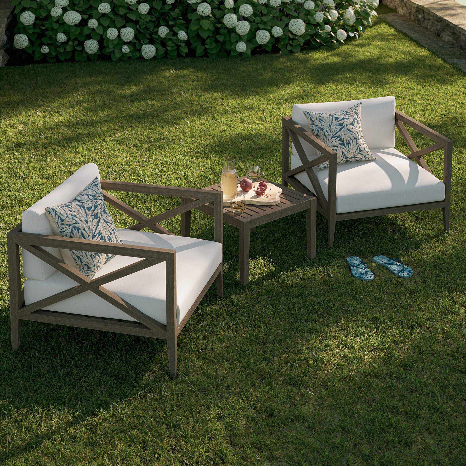 Northlake 3-Piece Outdoor Patio Teak Wood Furniture Set with Armchair and Side Table by Modway - Best Buy Furniture