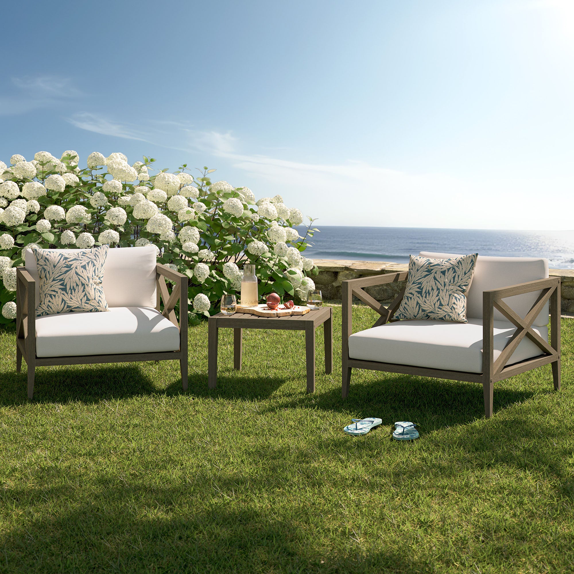 Northlake 3-Piece Outdoor Patio Teak Wood Furniture Set with Armchair and Side Table by Modway - Best Buy Furniture