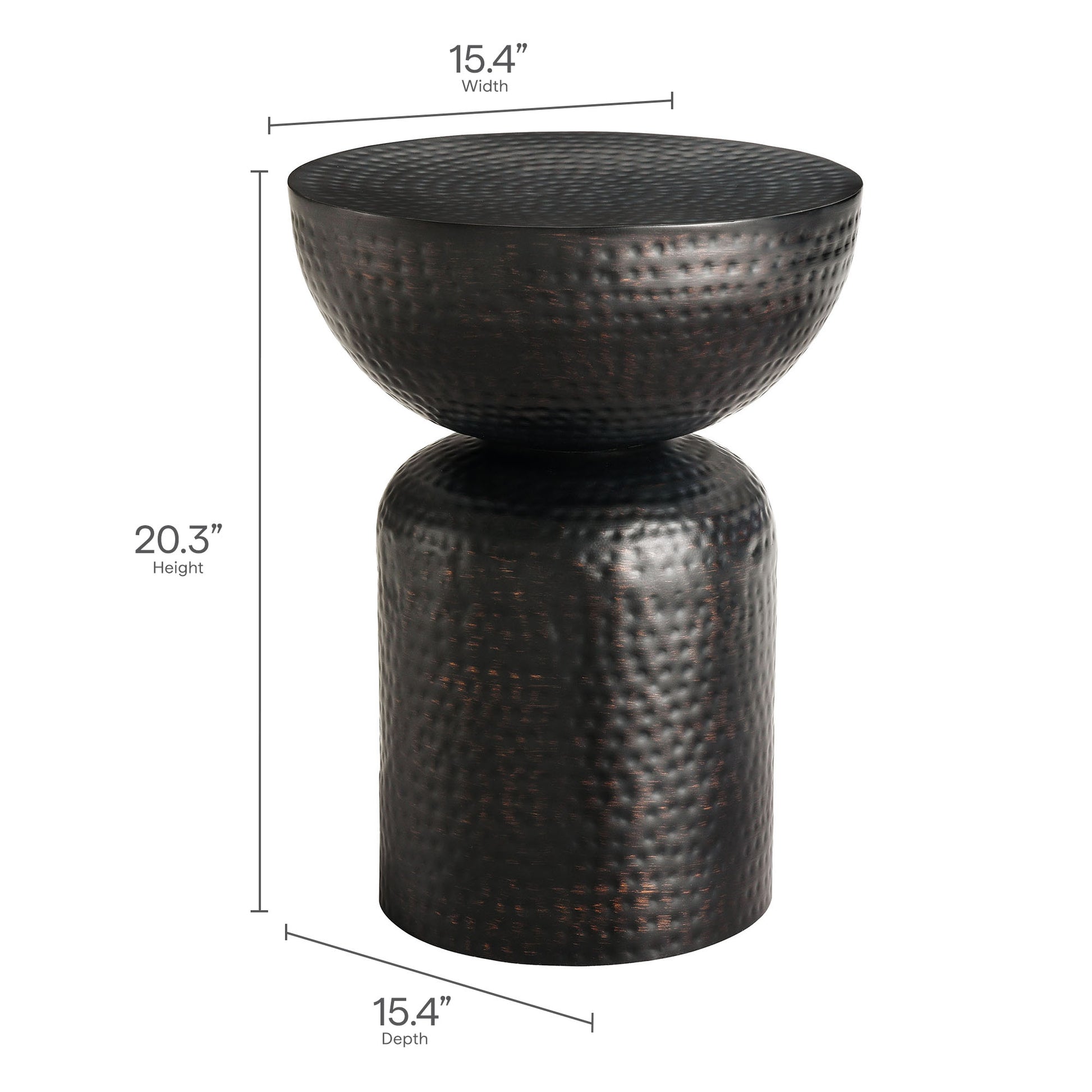 Mella Metal Hammered Side Table by Modway - Best Buy Furniture