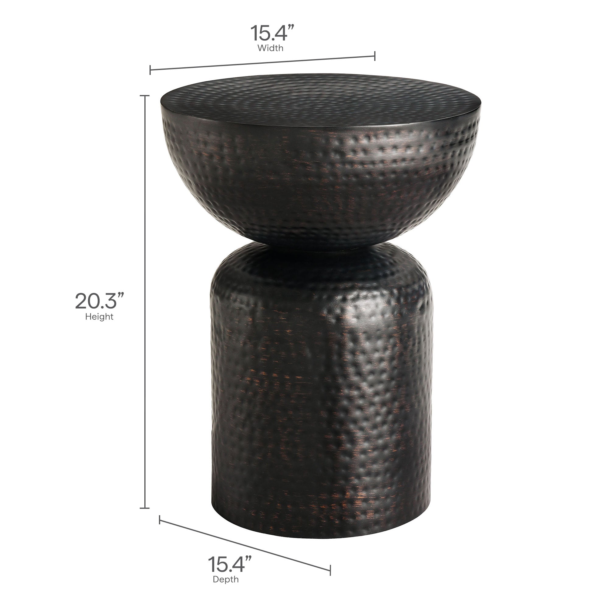 Mella Metal Hammered Side Table by Modway - Best Buy Furniture