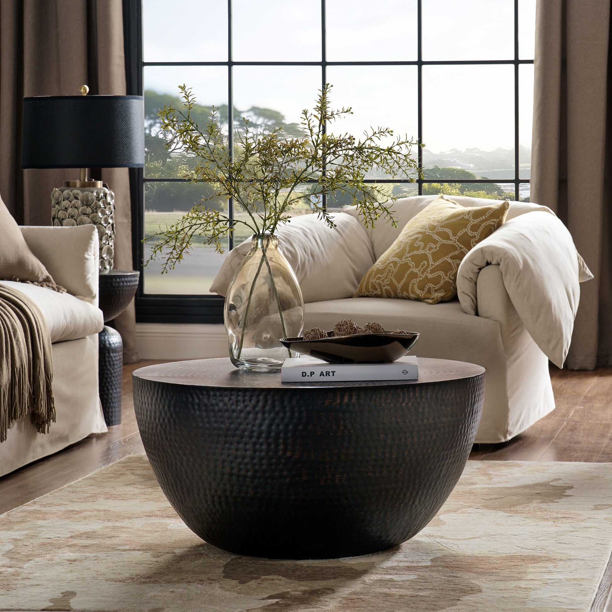 Mella 32 Inch Metal Hammered Coffee Table by Modway - Best Buy Furniture
