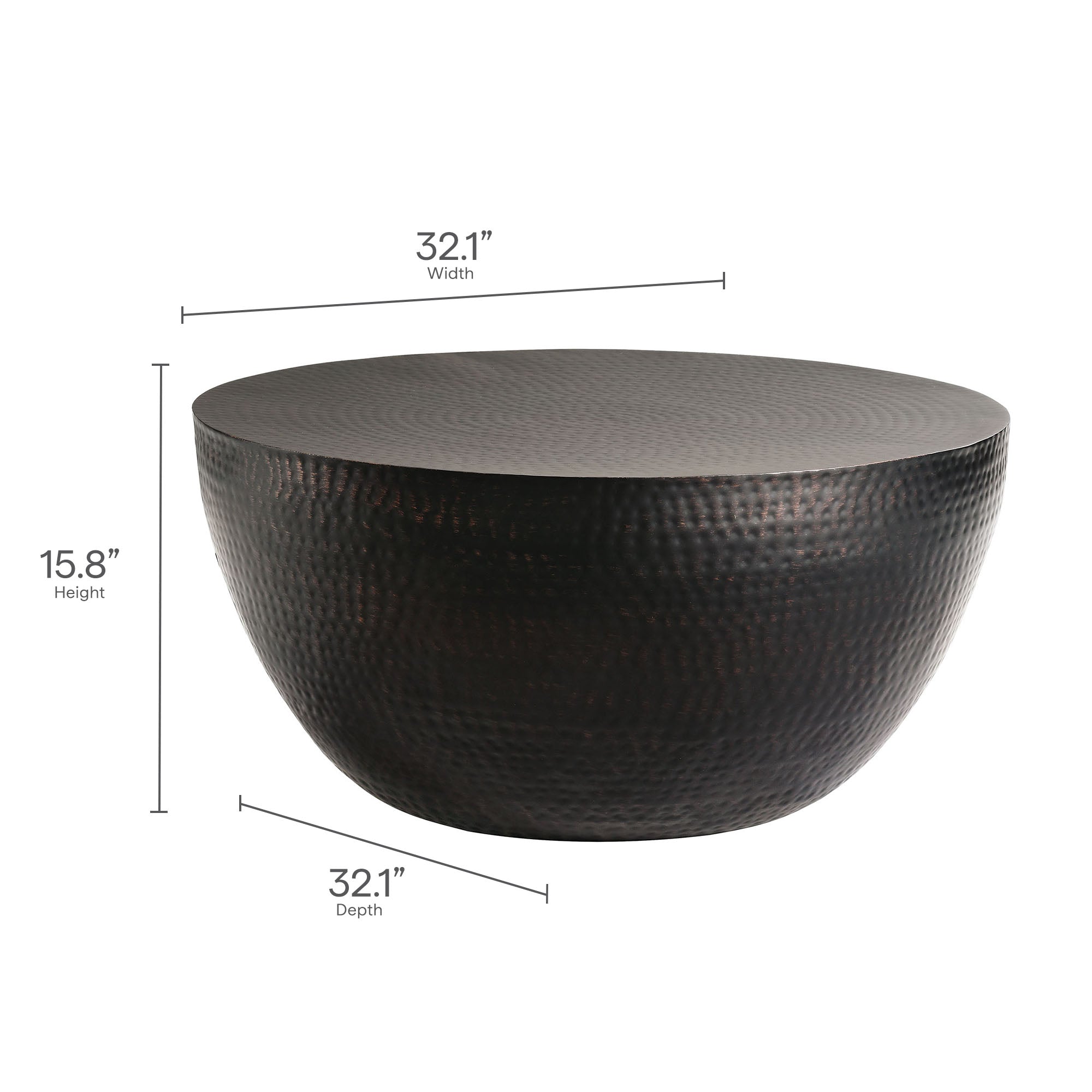 Mella 32 Inch Metal Hammered Coffee Table by Modway - Best Buy Furniture