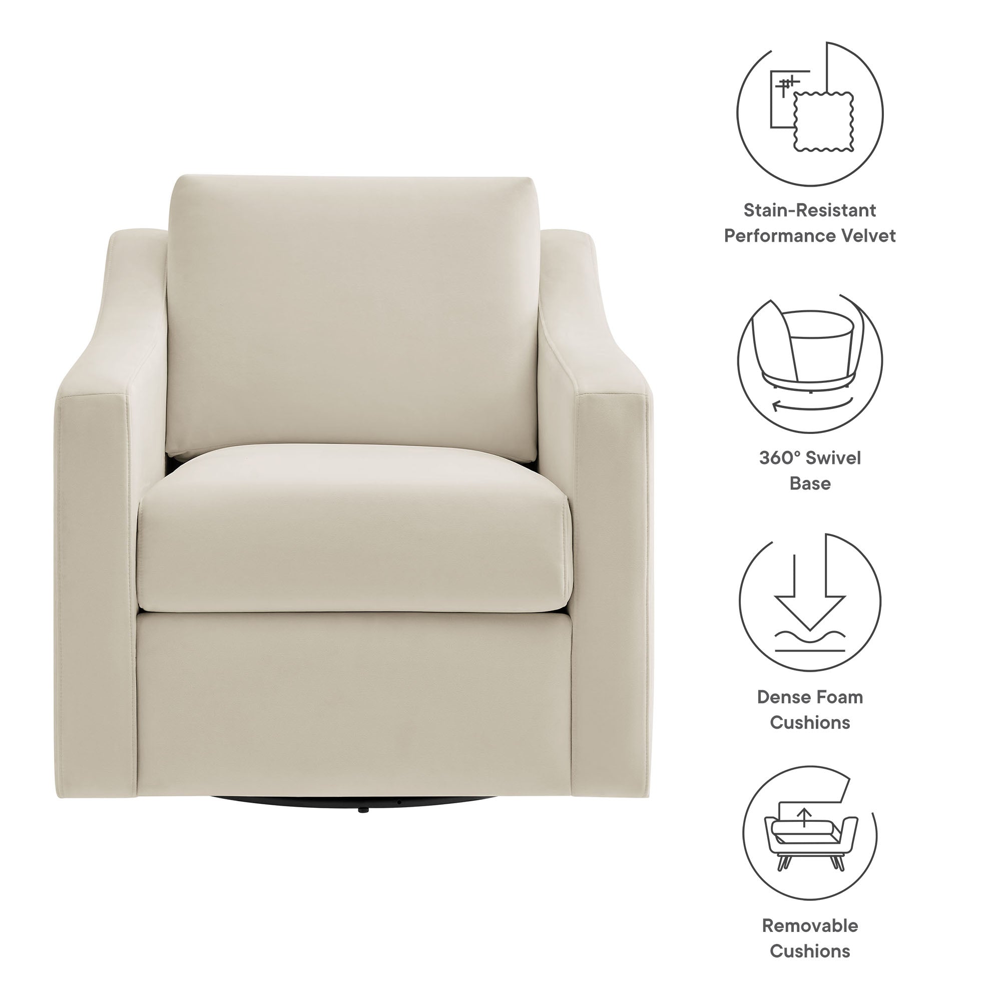 Liora Performance Velvet Armchair