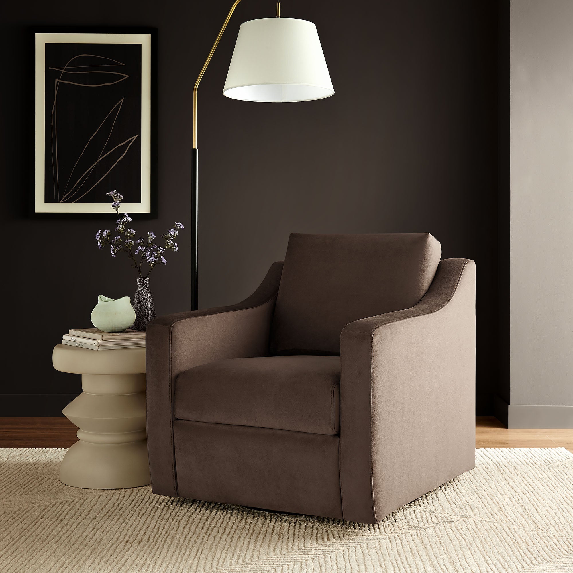 Liora Performance Velvet Armchair