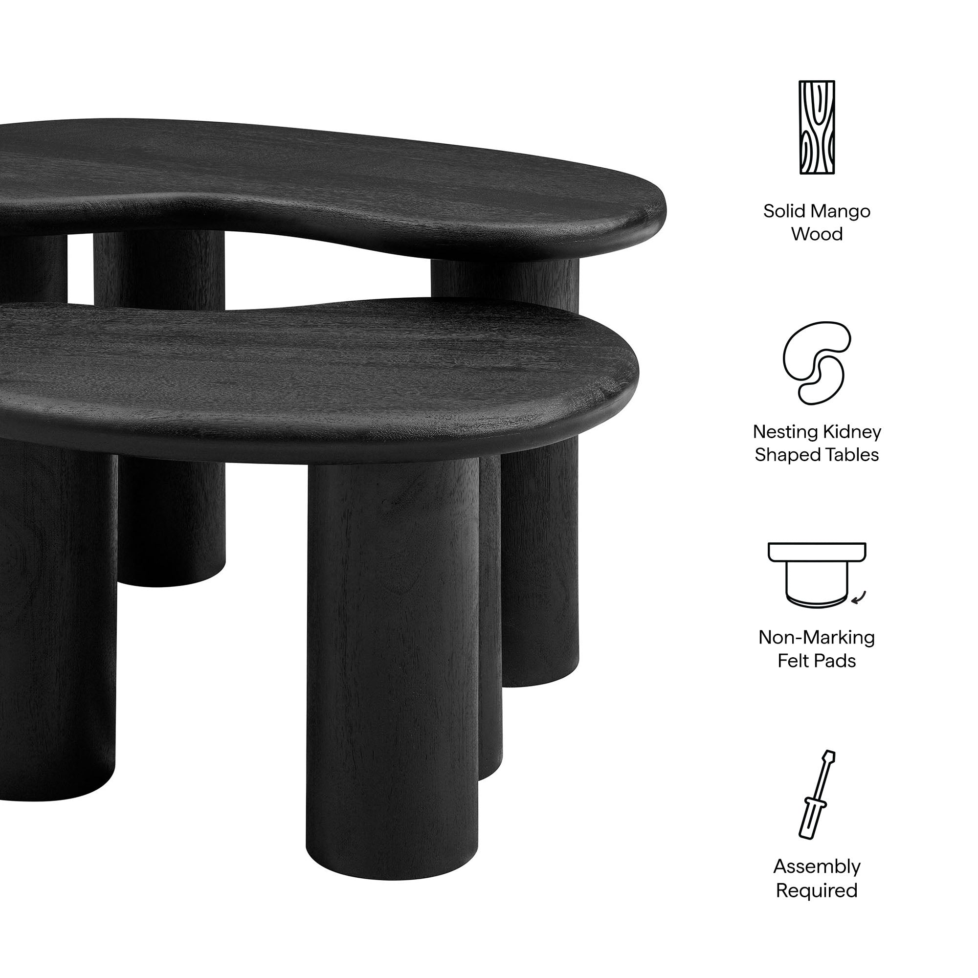 Hackney Mango Wood Nesting Coffee Table Set by Modway