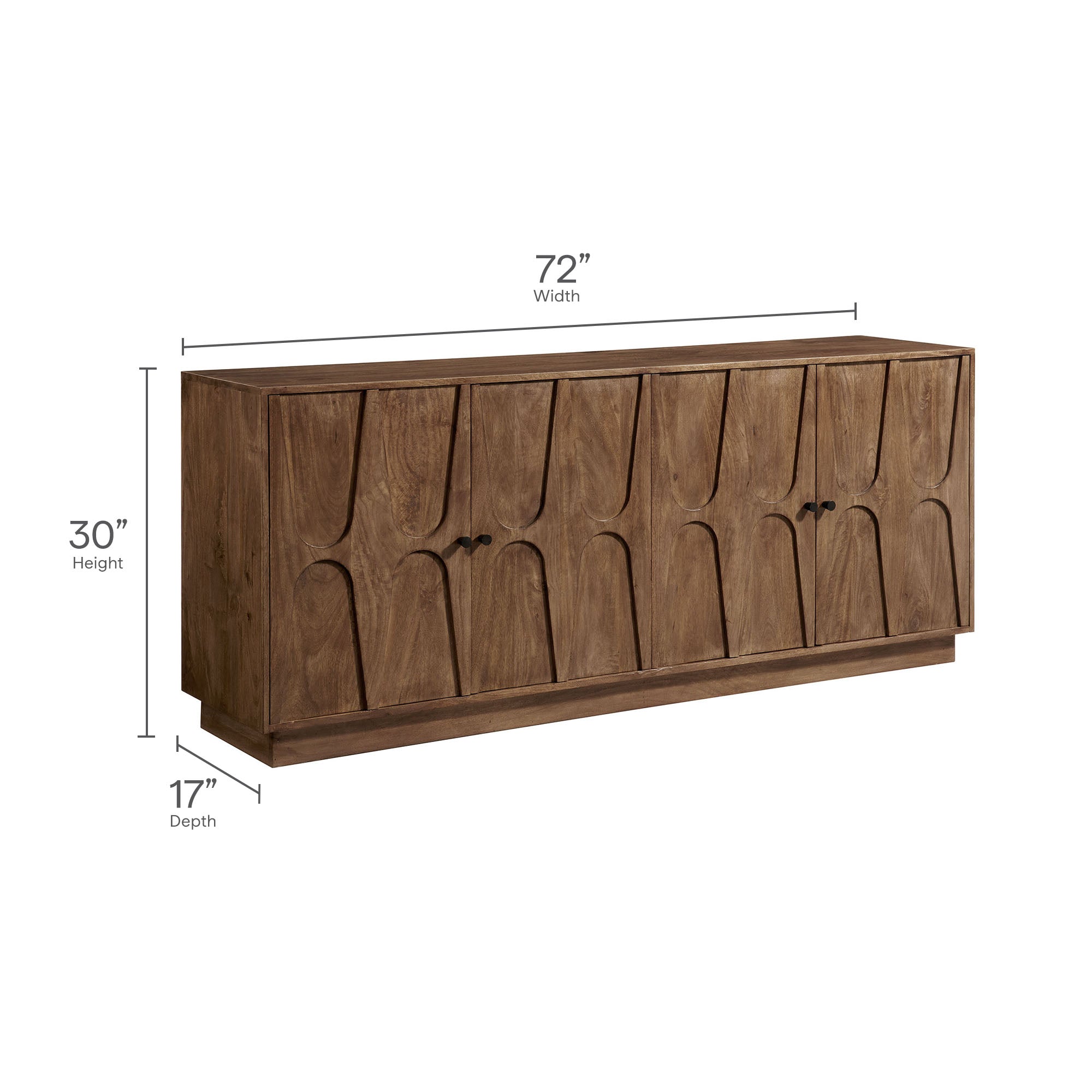 Veda 72" Mango Wood Sideboard Cabinet by Modway