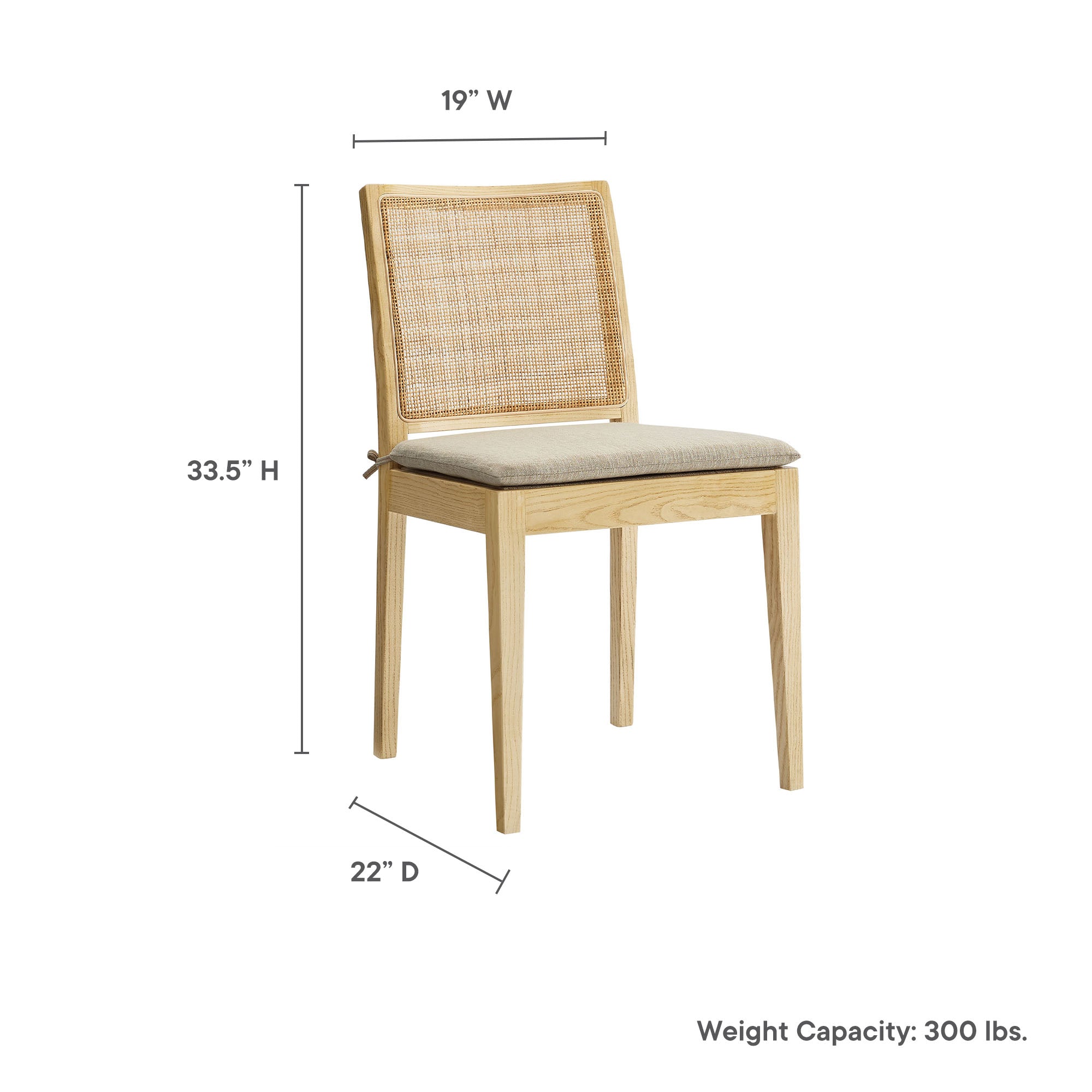Ovard Wood and Rattan Dining Chair by Modway - Best Buy Furniture