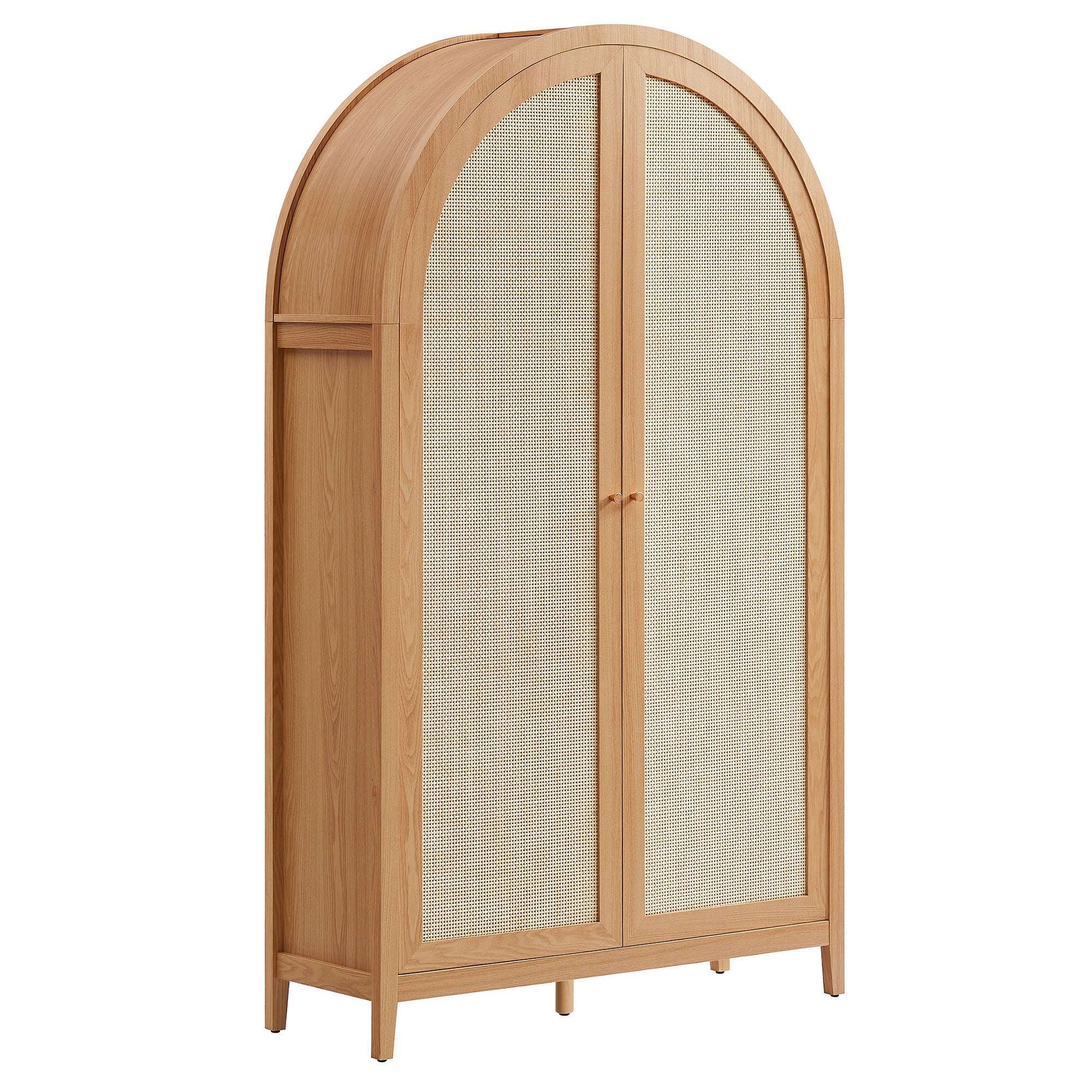 Calista 79" Tall Wide Rattan Arched Storage Cabinet by Modway