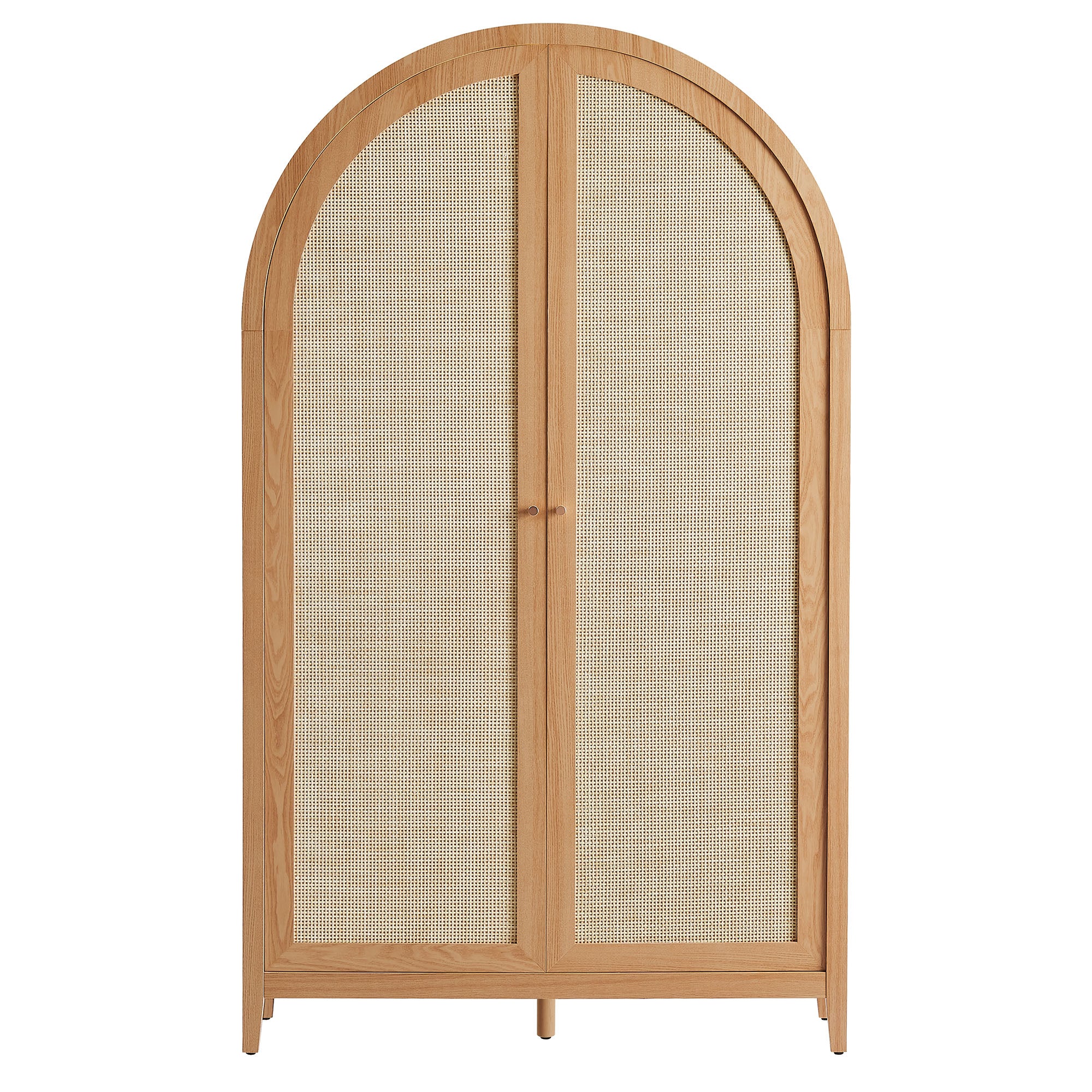 Calista 79" Tall Wide Rattan Arched Storage Cabinet by Modway