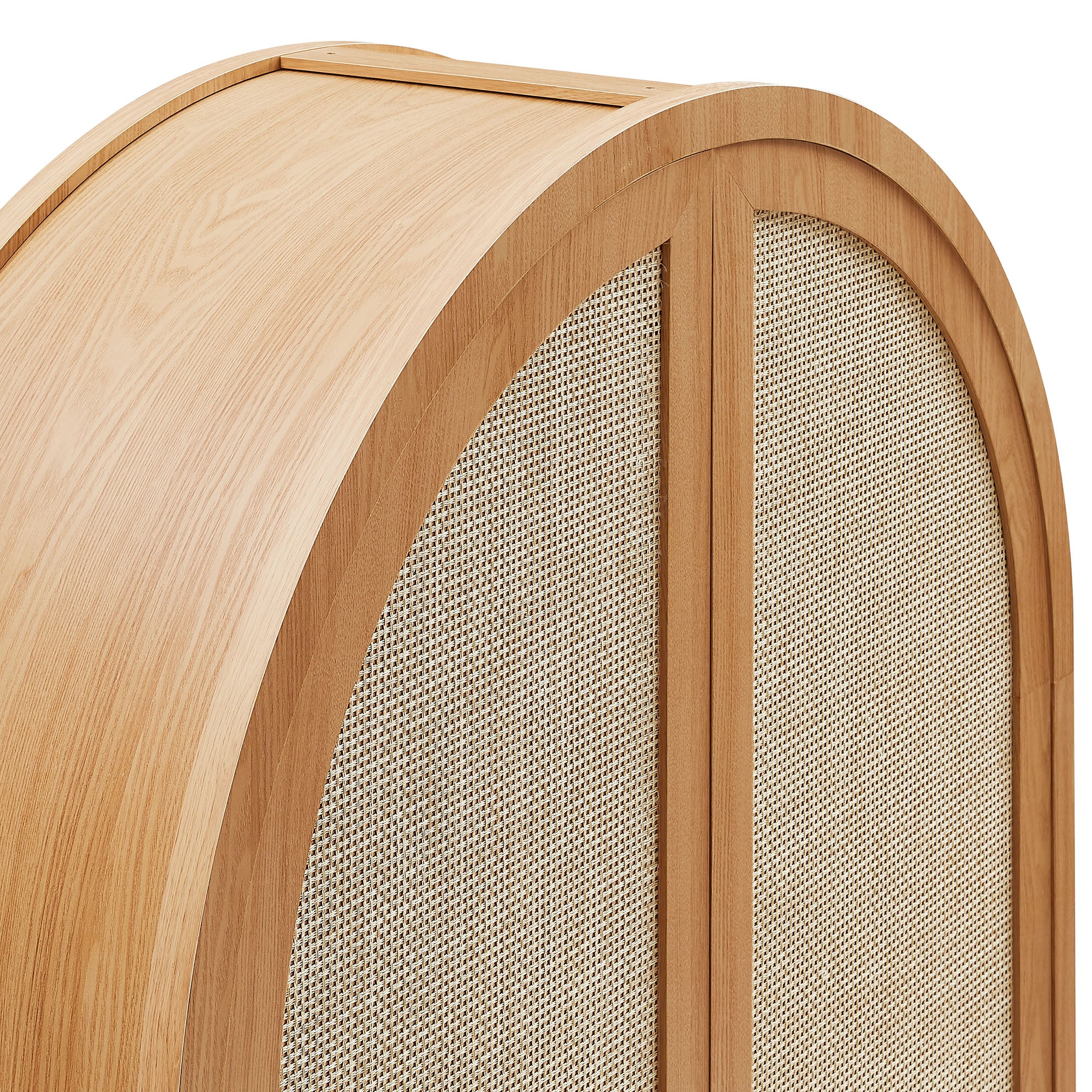 Calista 79" Tall Wide Rattan Arched Storage Cabinet by Modway