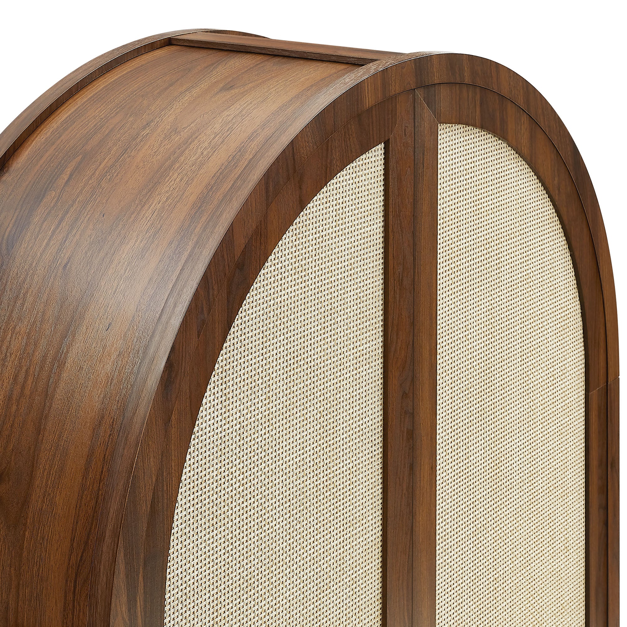 Calista 79" Tall Wide Rattan Arched Storage Cabinet by Modway