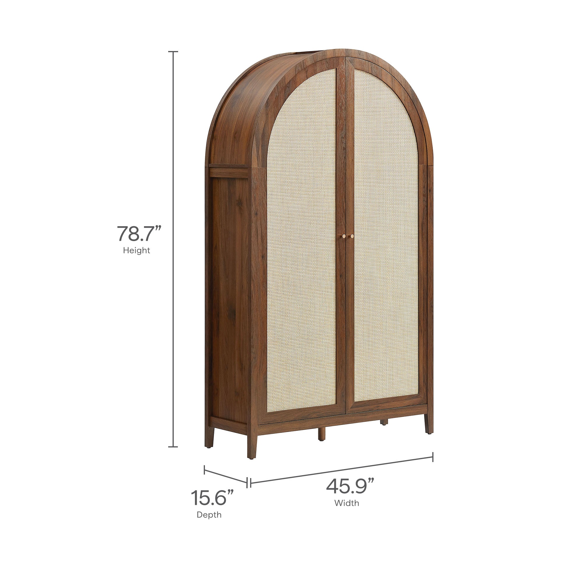 Calista 79" Tall Wide Rattan Arched Storage Cabinet by Modway