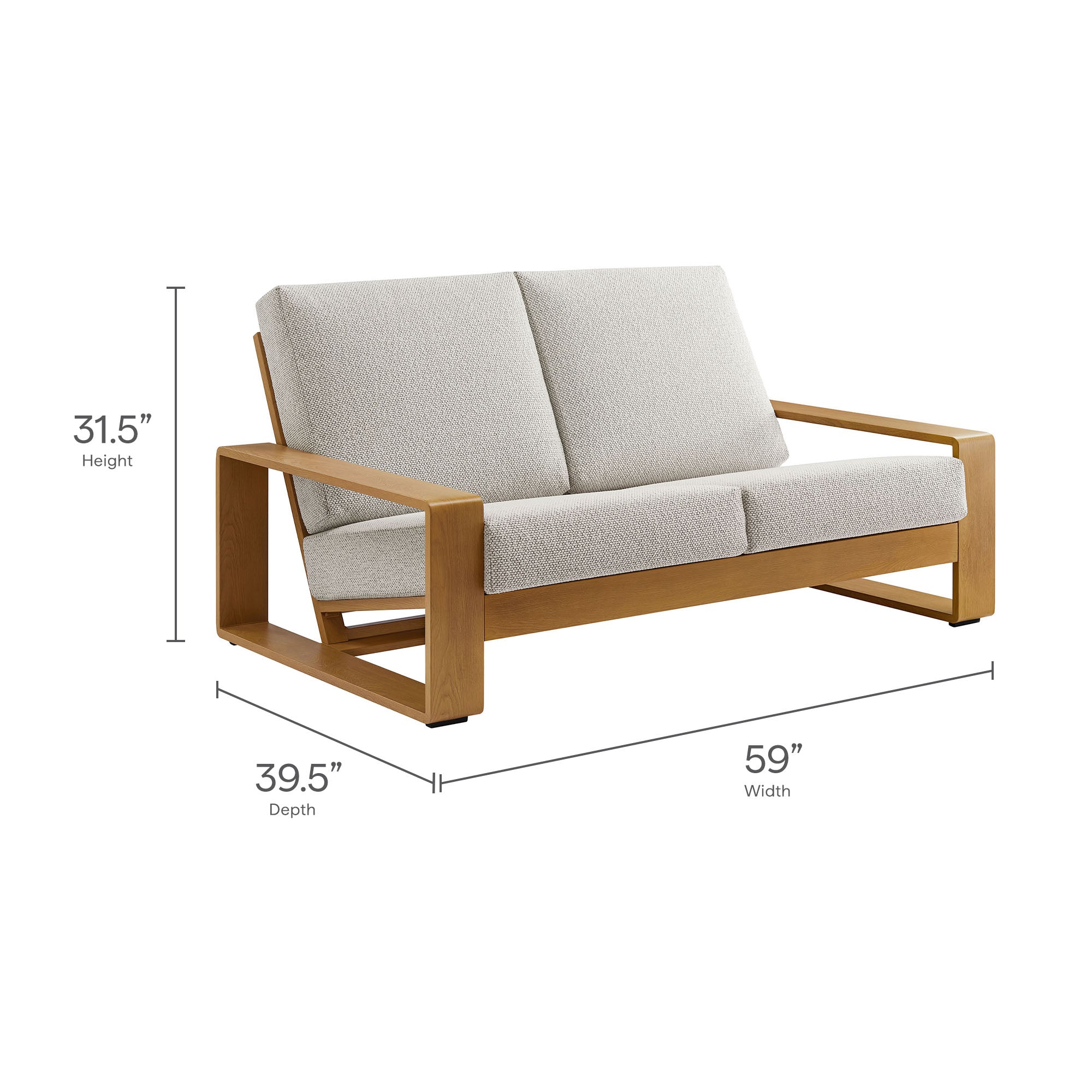 Lirienne Outdoor Patio Aluminum Faux Wood Loveseat by Modway