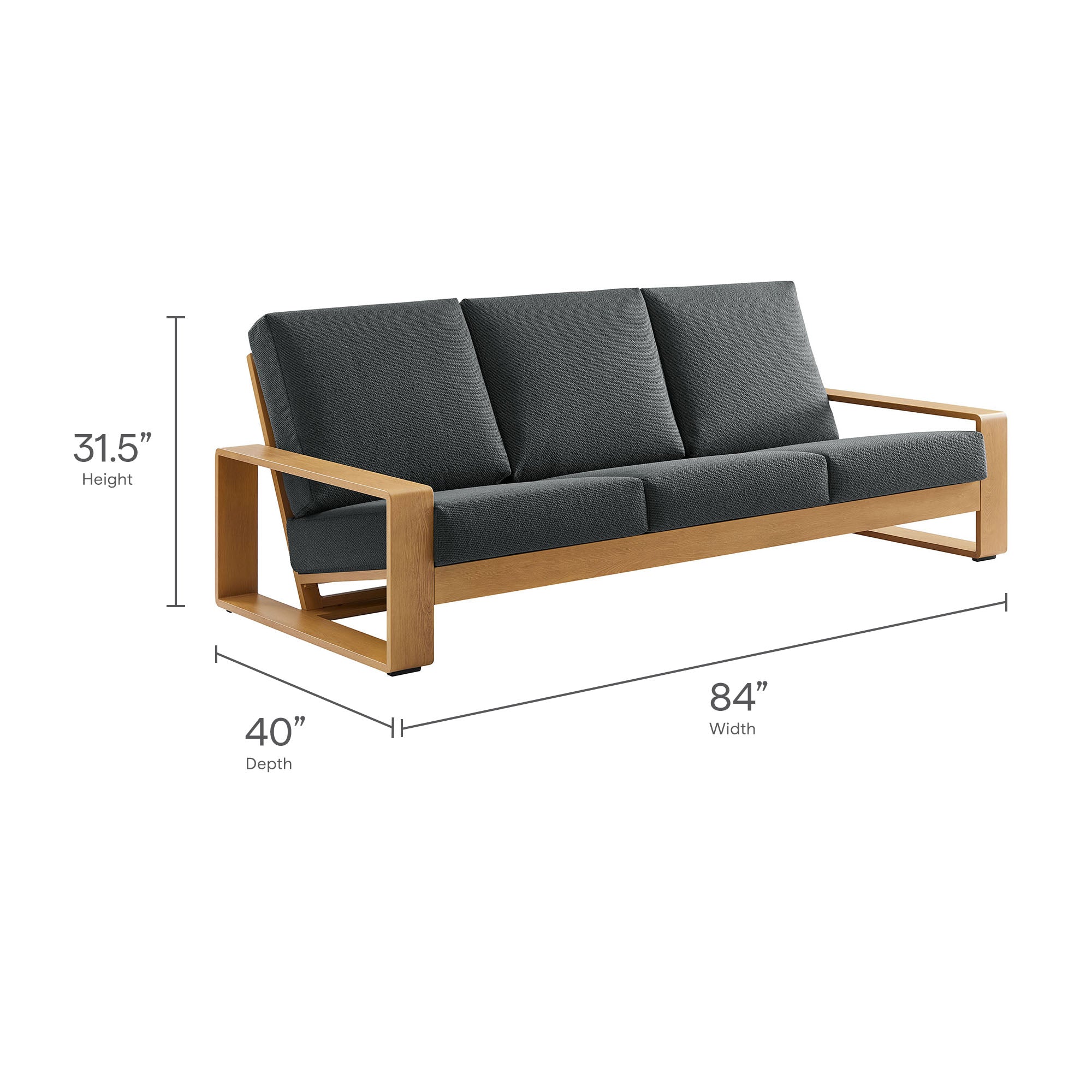 Lirienne 2-Piece Outdoor Patio Aluminum Faux Wood Furniture Set by Modway