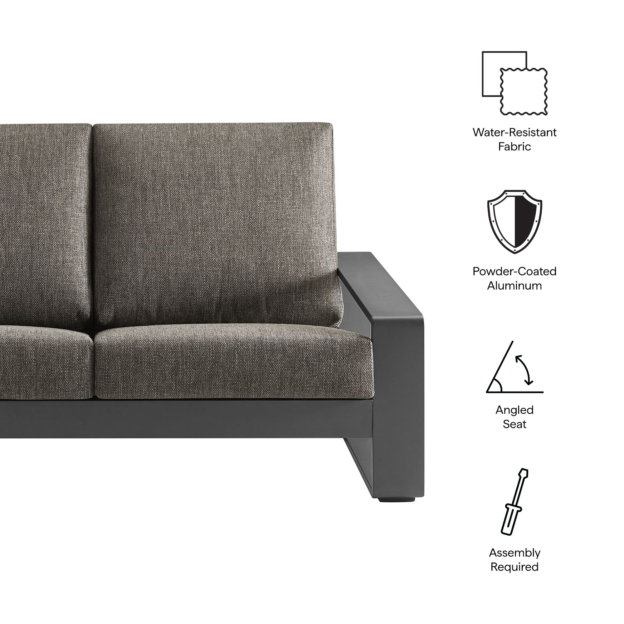 Lirienne Outdoor Patio Aluminum Loveseat by Modway