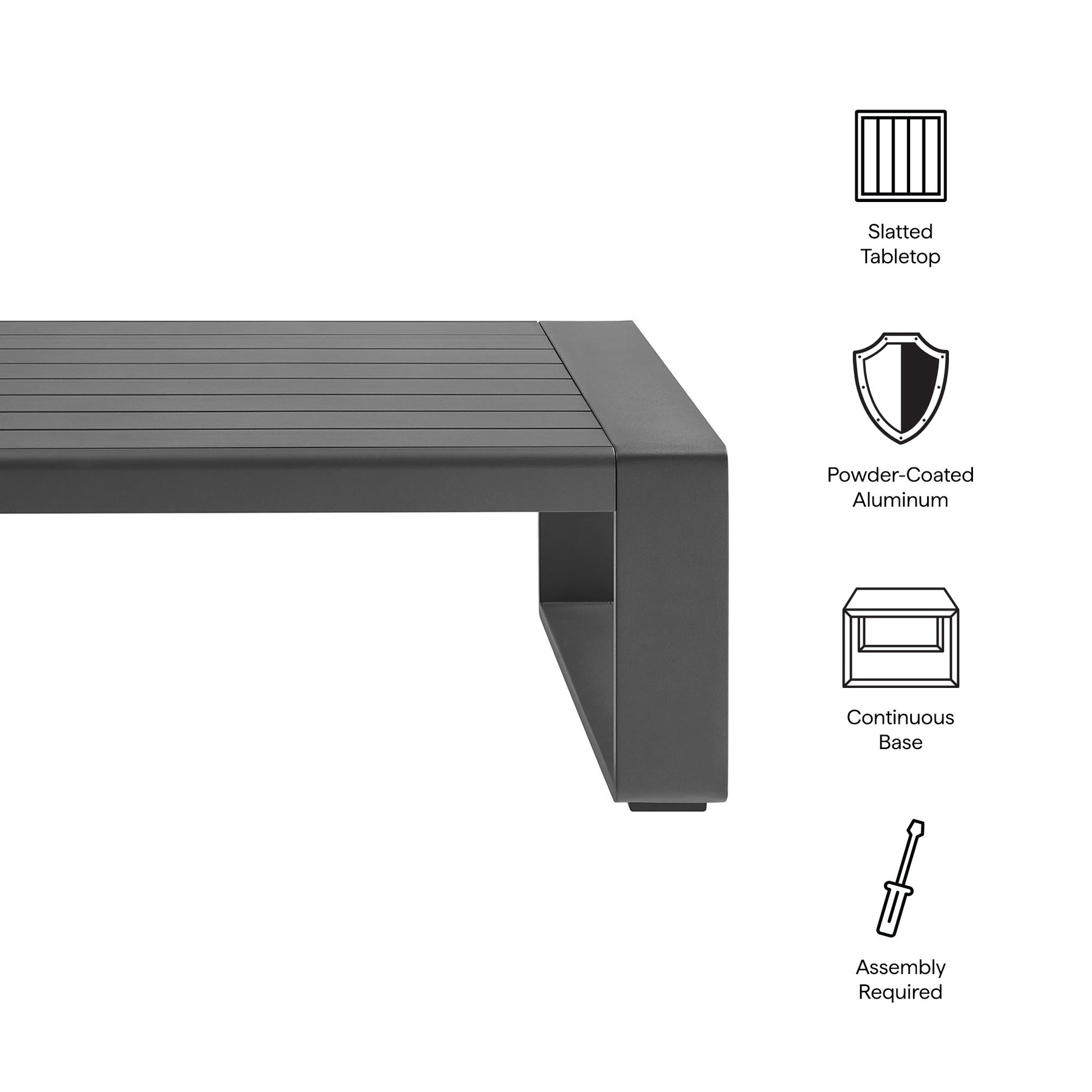 Lirienne Outdoor Patio Aluminum Coffee Table by Modway - Best Buy Furniture