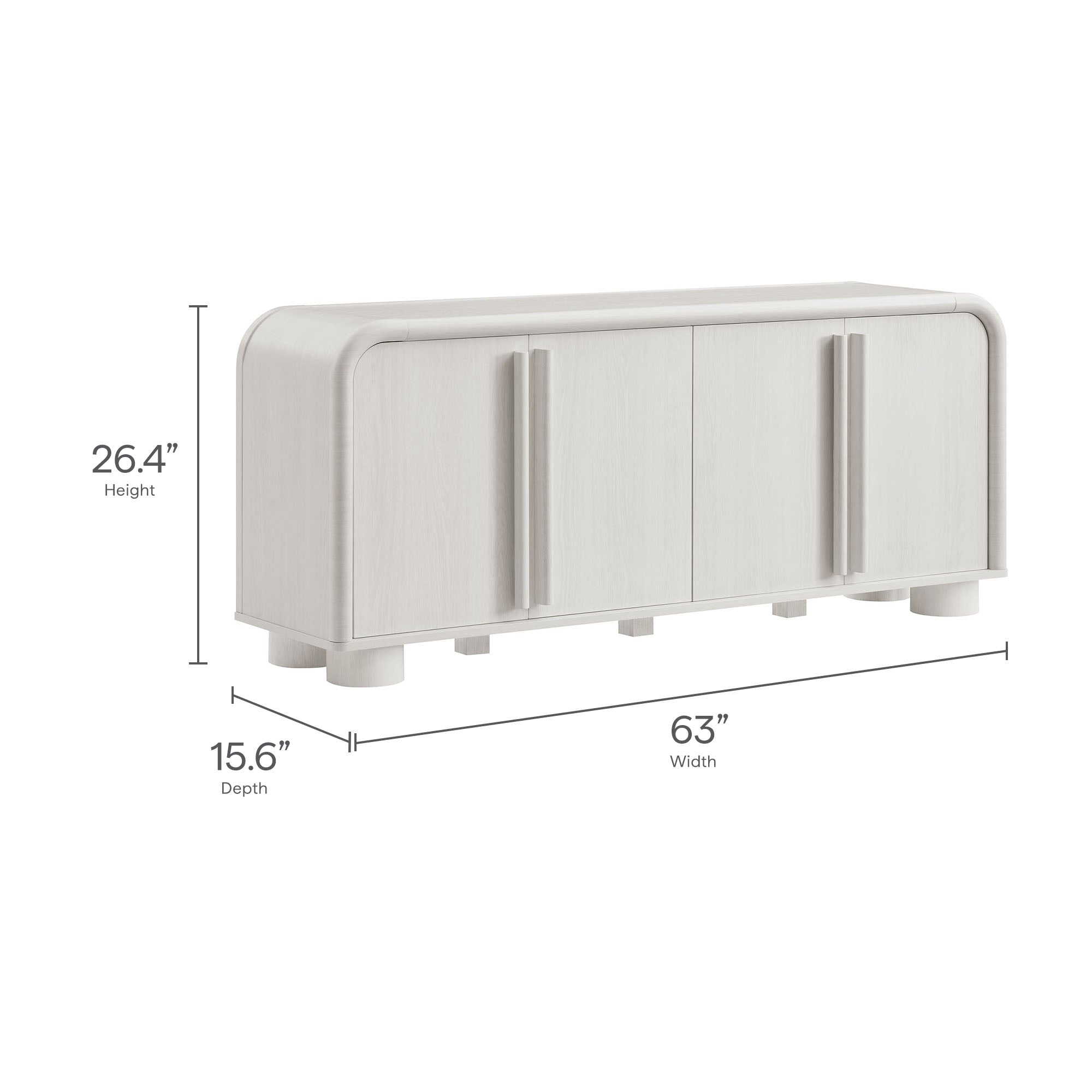 Bellamy Curved 4-Door Sideboard Cabinet by Modway - Best Buy Furniture