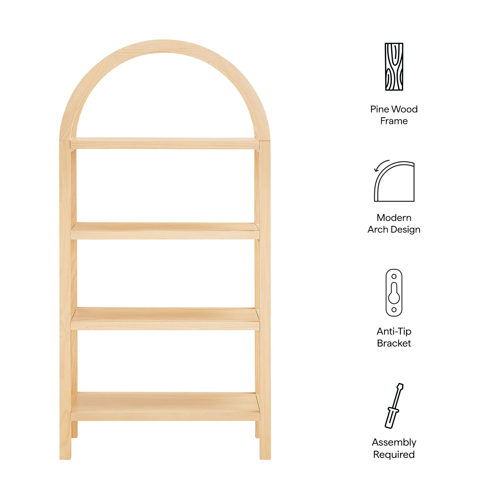 Vexley 60 Inch Arched Bookshelf by Modway - Best Buy Furniture