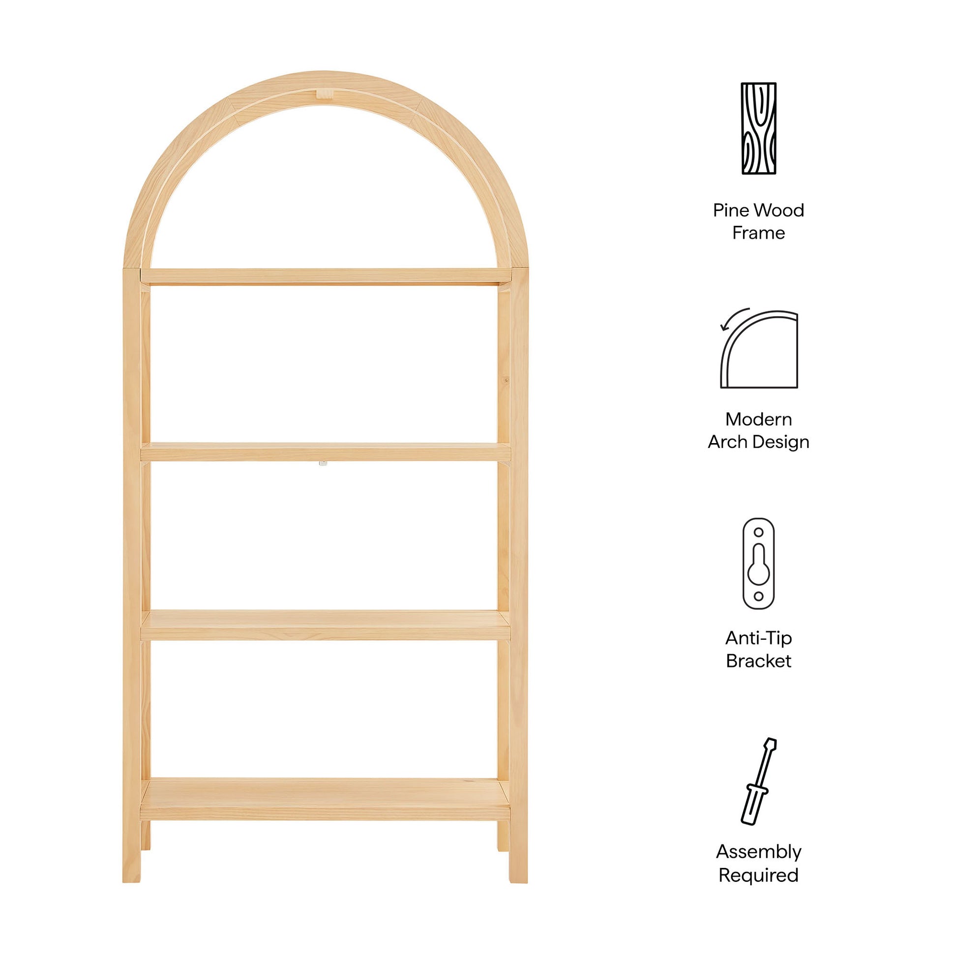 Vexley 72 Inch Large Arched Bookshelf by Modway - Best Buy Furniture