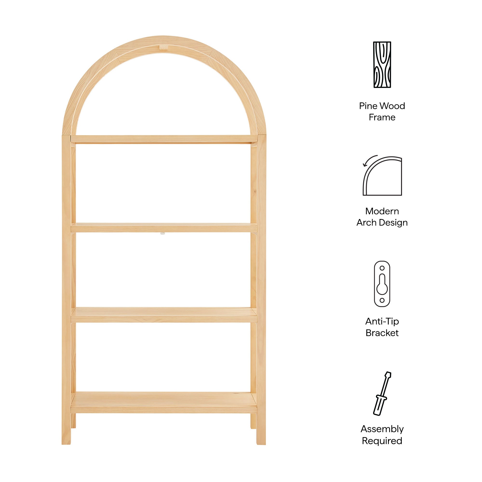 Vexley 72 Inch Large Arched Bookshelf by Modway - Best Buy Furniture