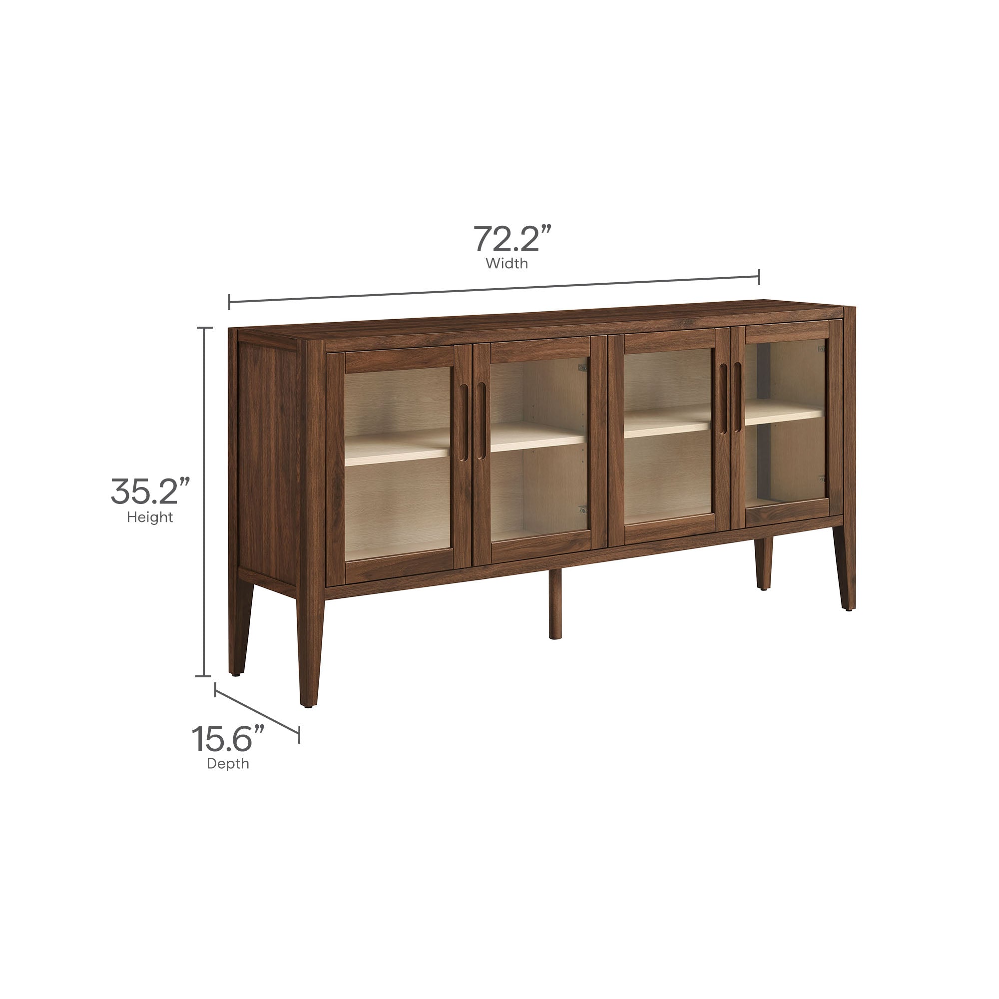 Nell 72" Glass Door Sideboard Storage Display Cabinet by Modway - Best Buy Furniture