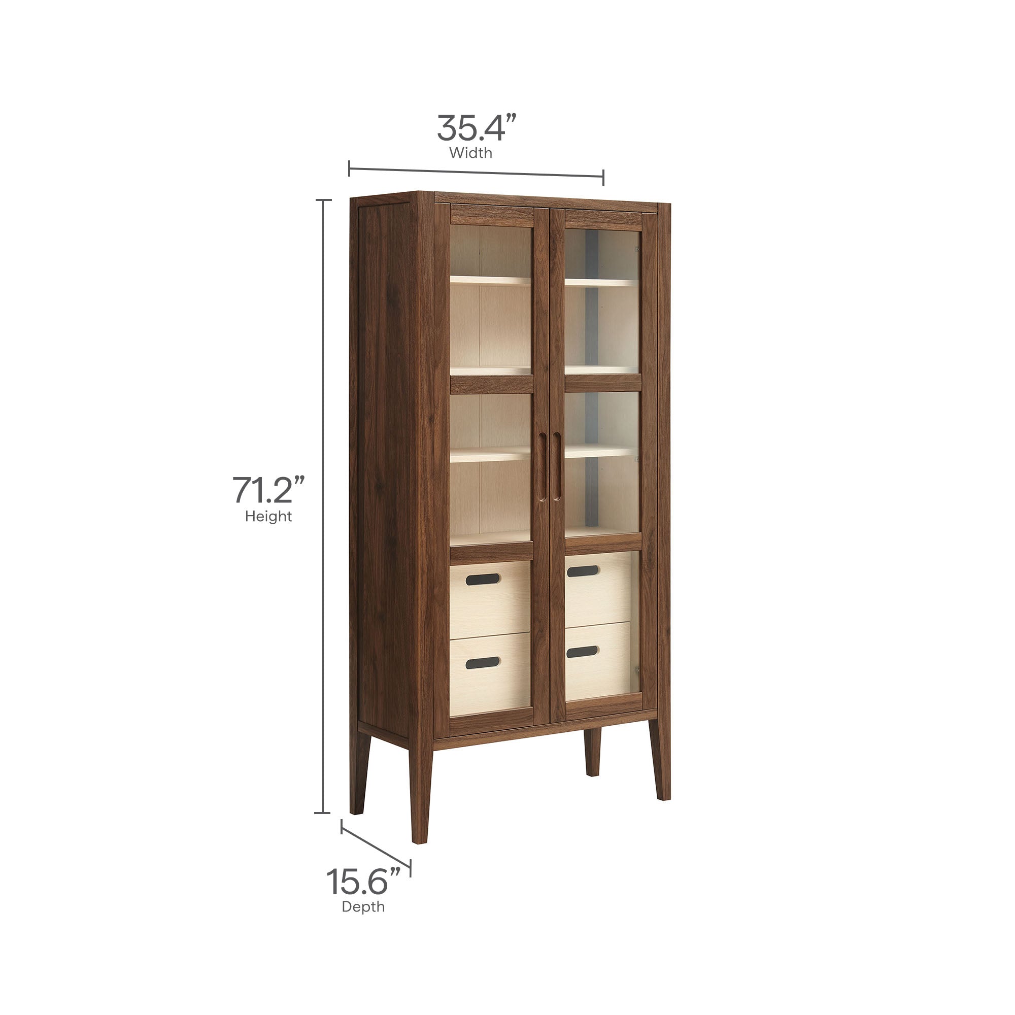 Nell 71" Glass Door Tall Display Storage Cabinet by Modway - Best Buy Furniture