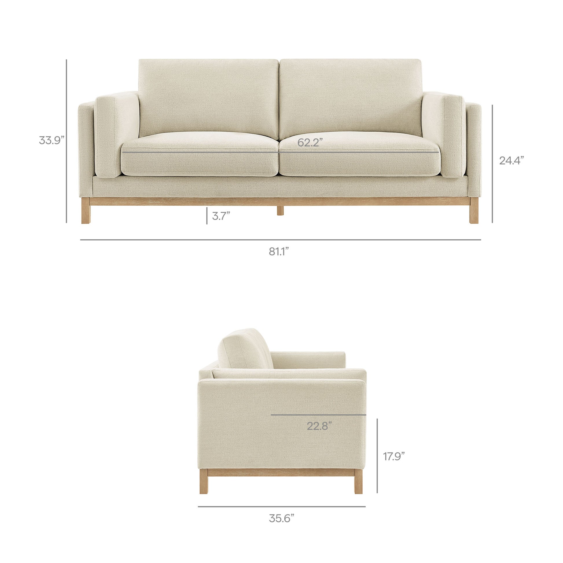 Roscoe 81 inch Fabric Sofa by Modway - Best Buy Furniture