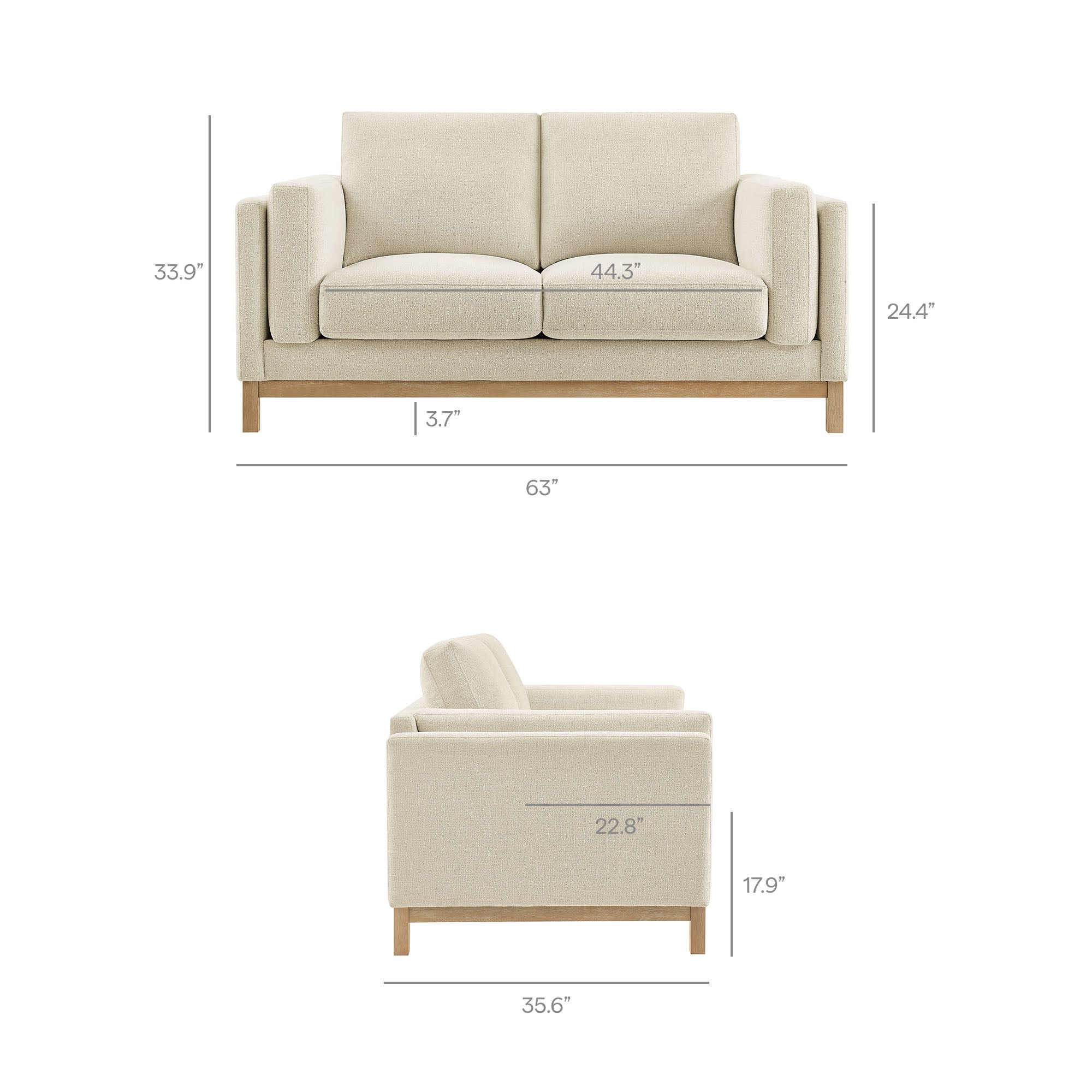 Roscoe 63 inch Fabric Loveseat by Modway - Best Buy Furniture