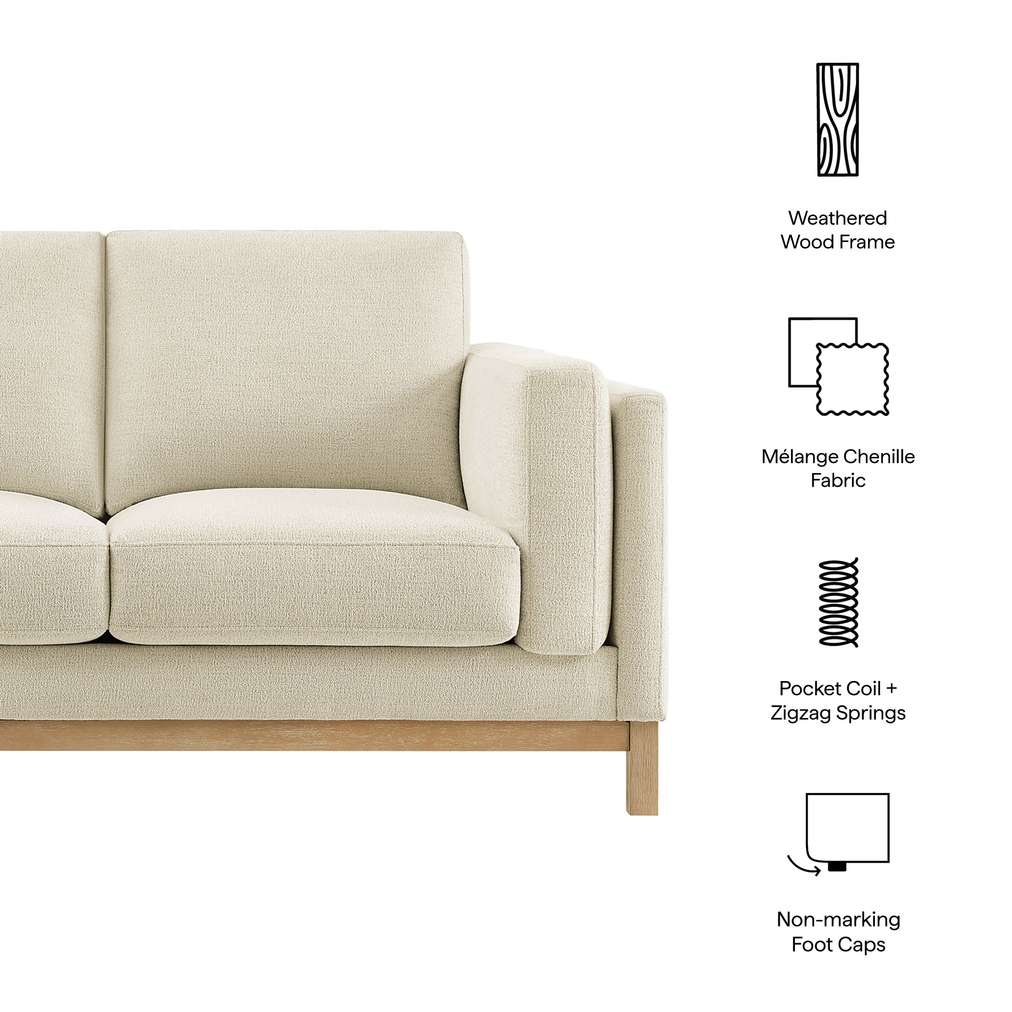 Roscoe 63 inch Fabric Loveseat by Modway - Best Buy Furniture