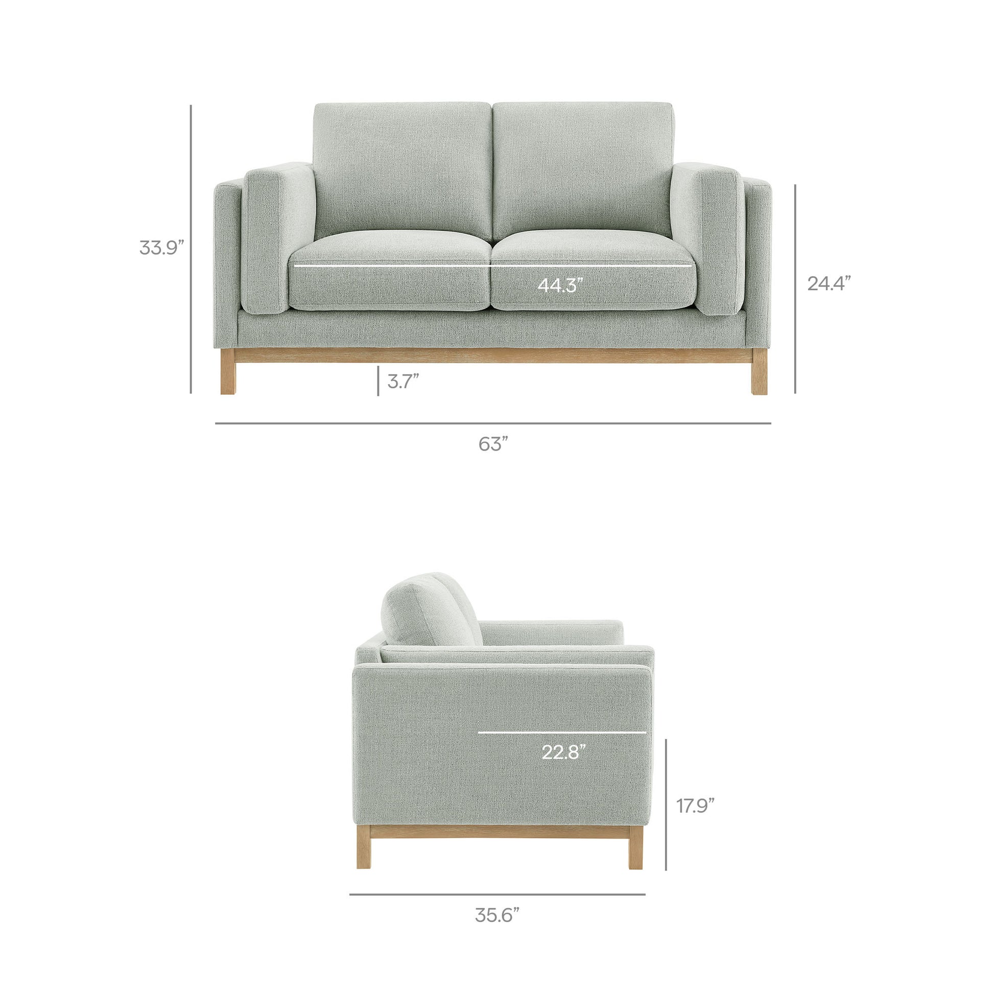 Roscoe 63 inch Fabric Loveseat by Modway - Best Buy Furniture