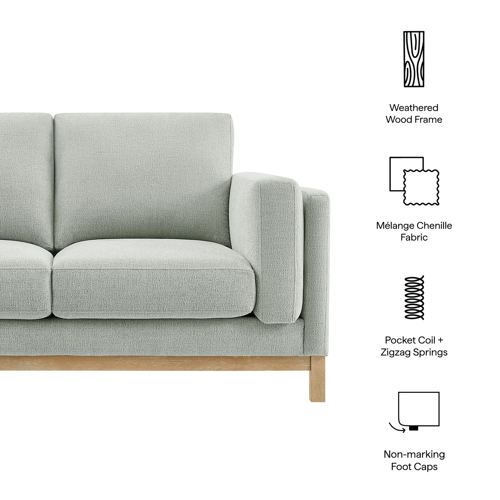 Roscoe 63 inch Fabric Loveseat by Modway - Best Buy Furniture