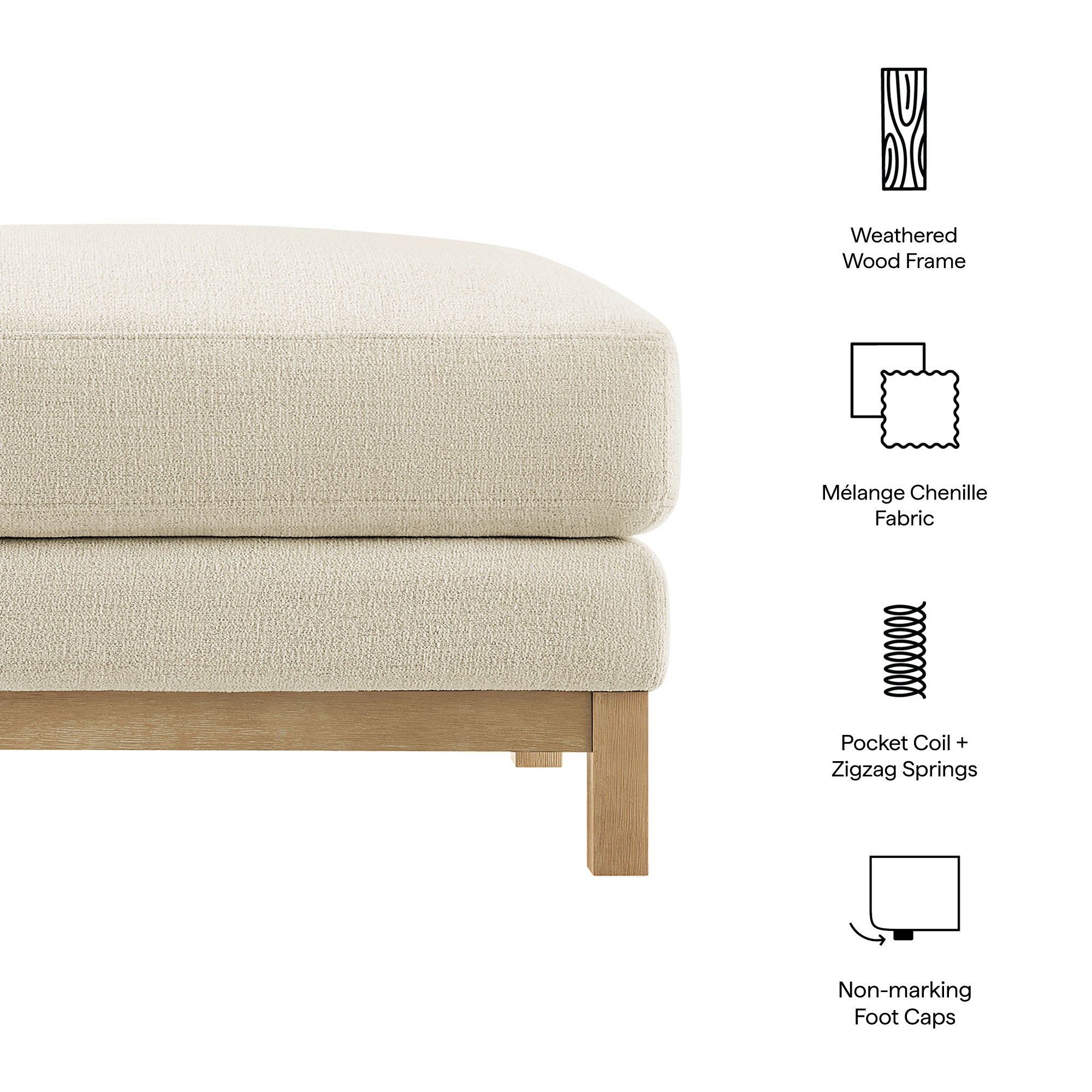 Roscoe Fabric Ottoman by Modway - Best Buy Furniture