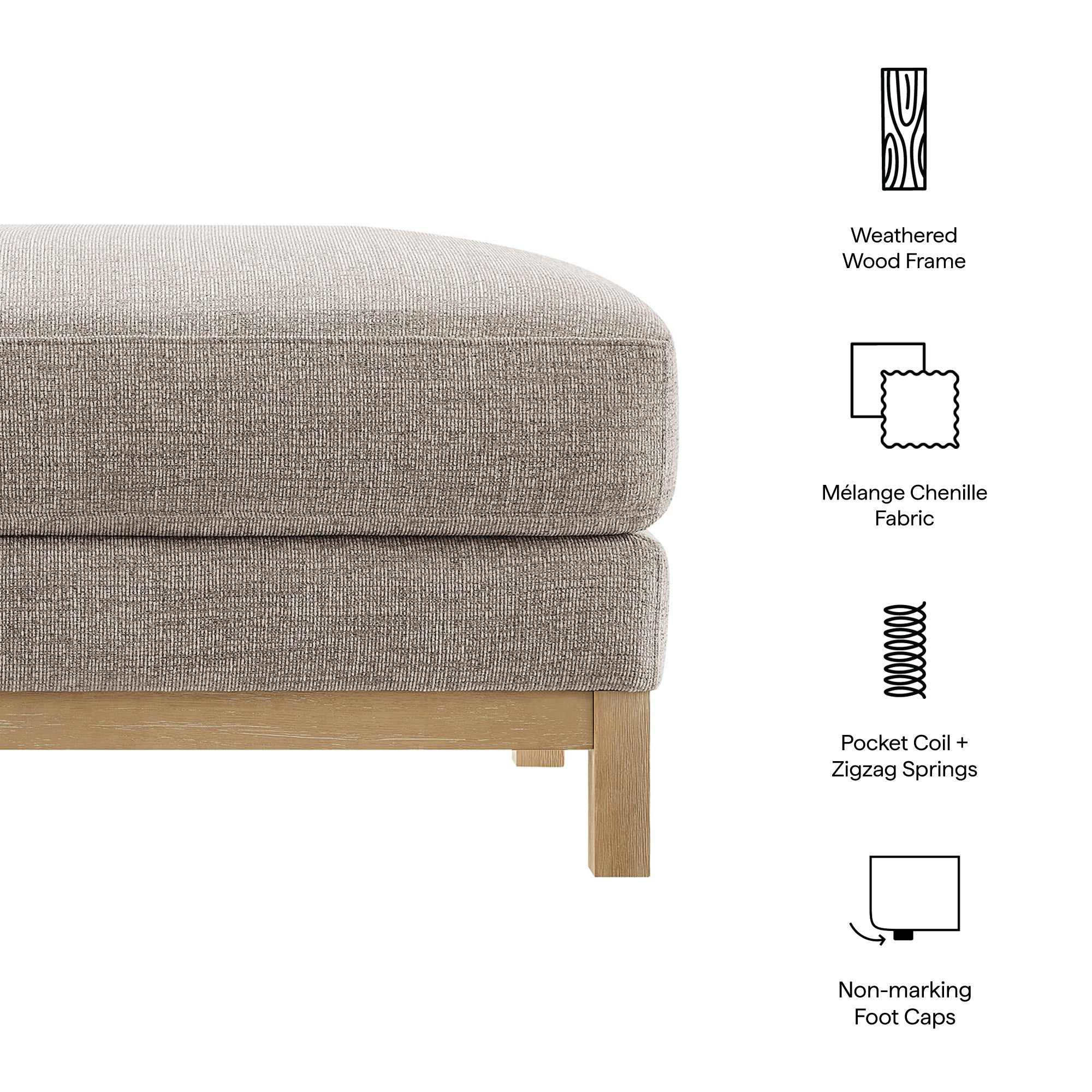 Roscoe Fabric Ottoman by Modway - Best Buy Furniture