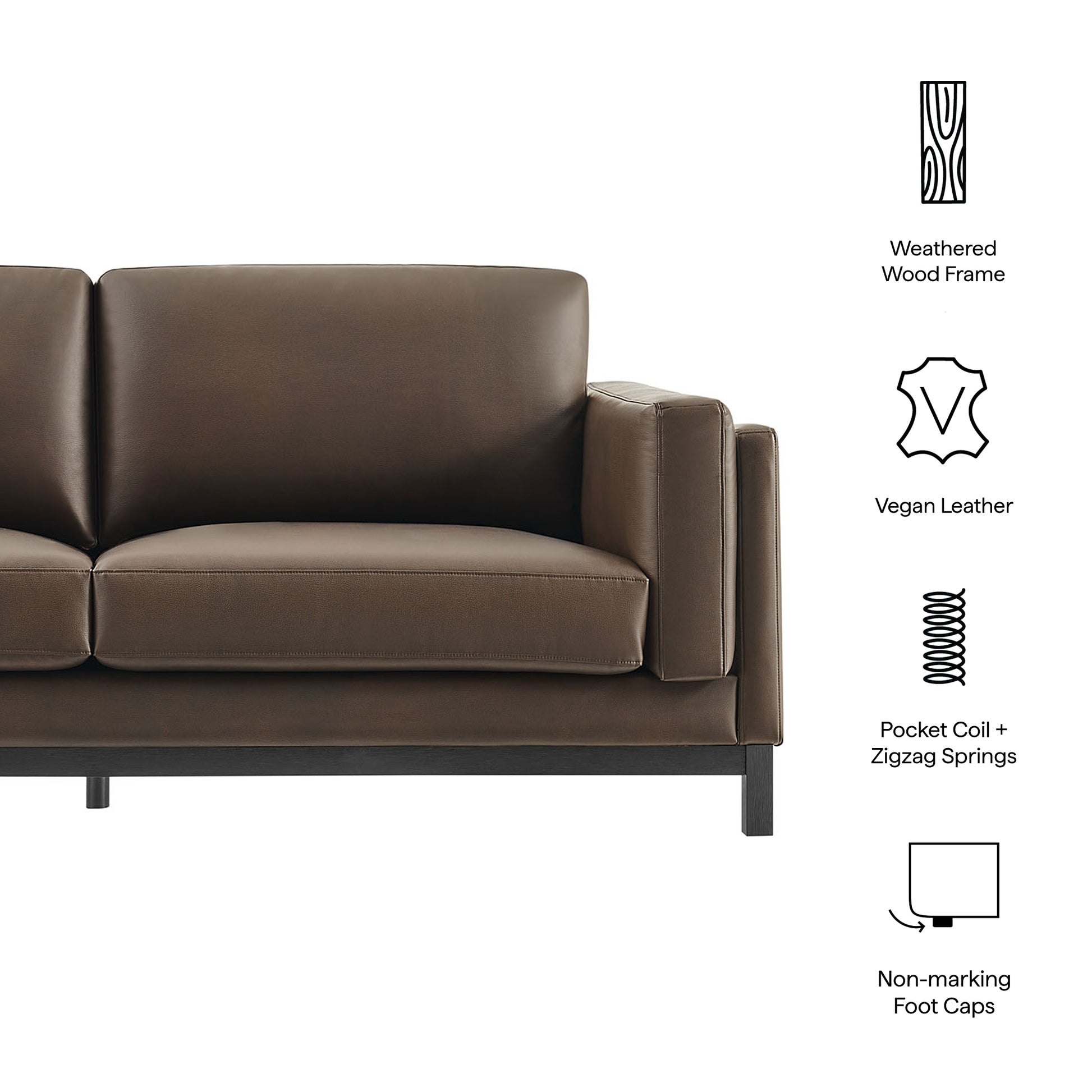 Roscoe 81 inch Vegan Leather Sofa by Modway - Best Buy Furniture