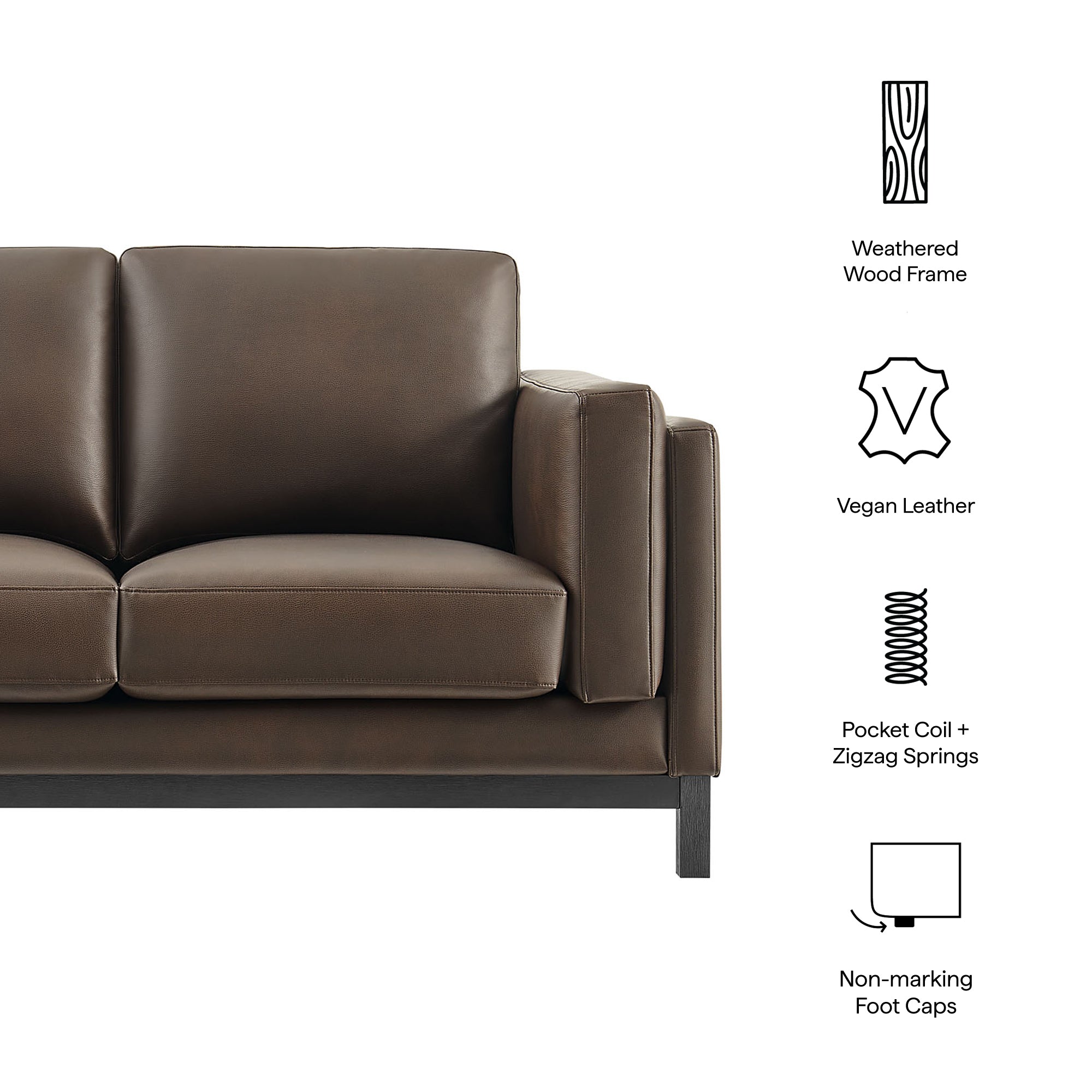 Roscoe 63 inch Vegan Leather Loveseat by Modway