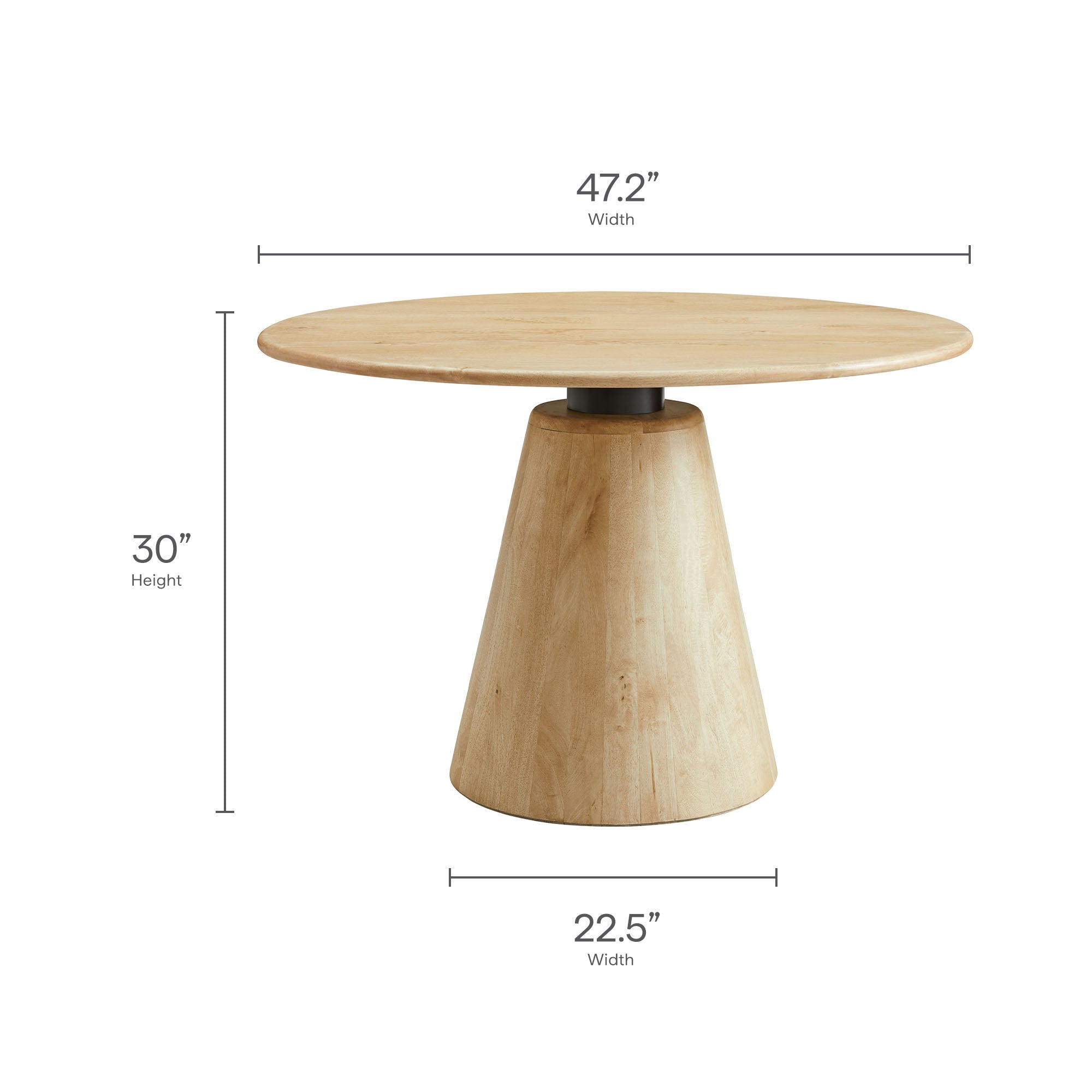 Sabelle 47" Round Wood Dining Table by Modway