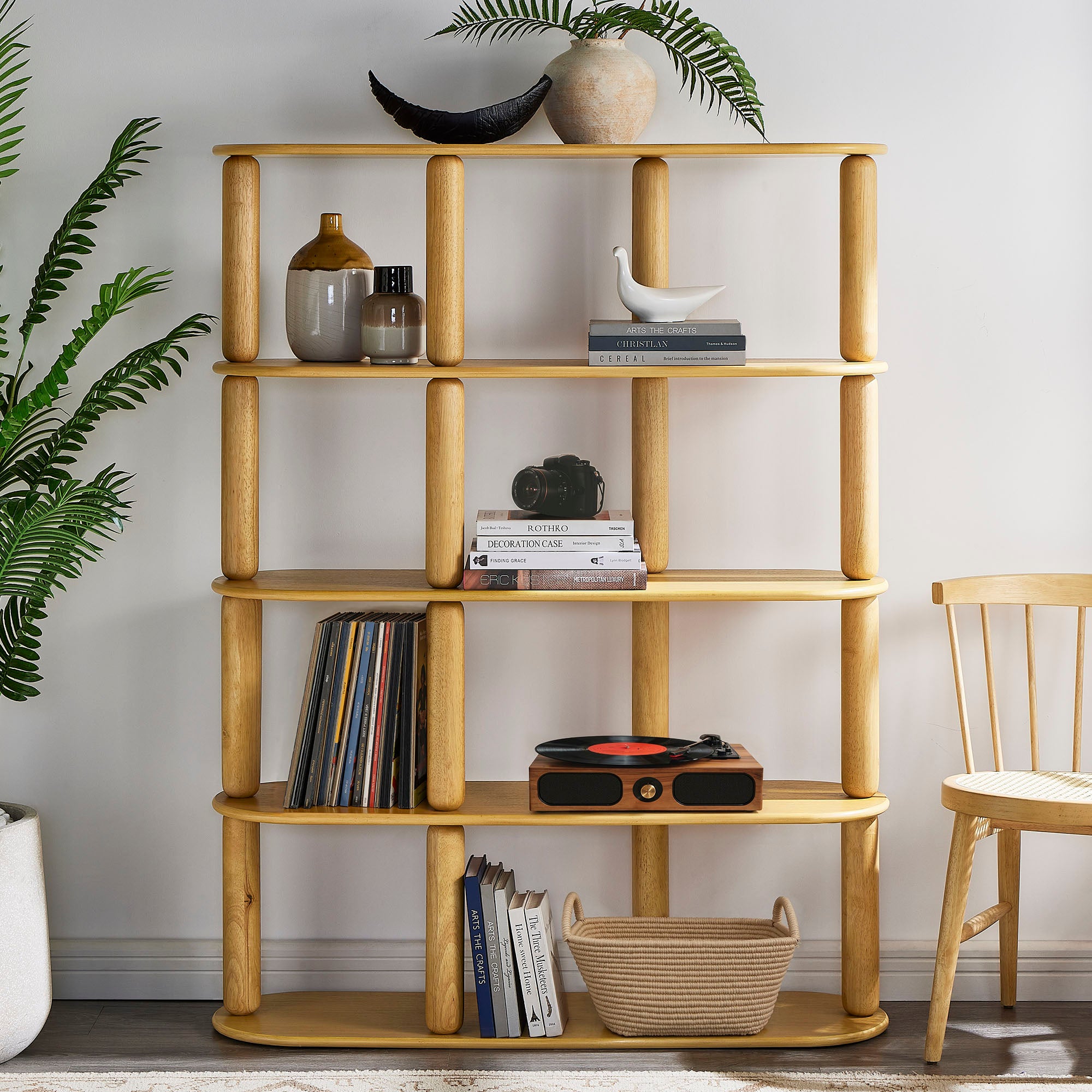 Arcus 4-Tier Oval Wood Bookshelf by Modway